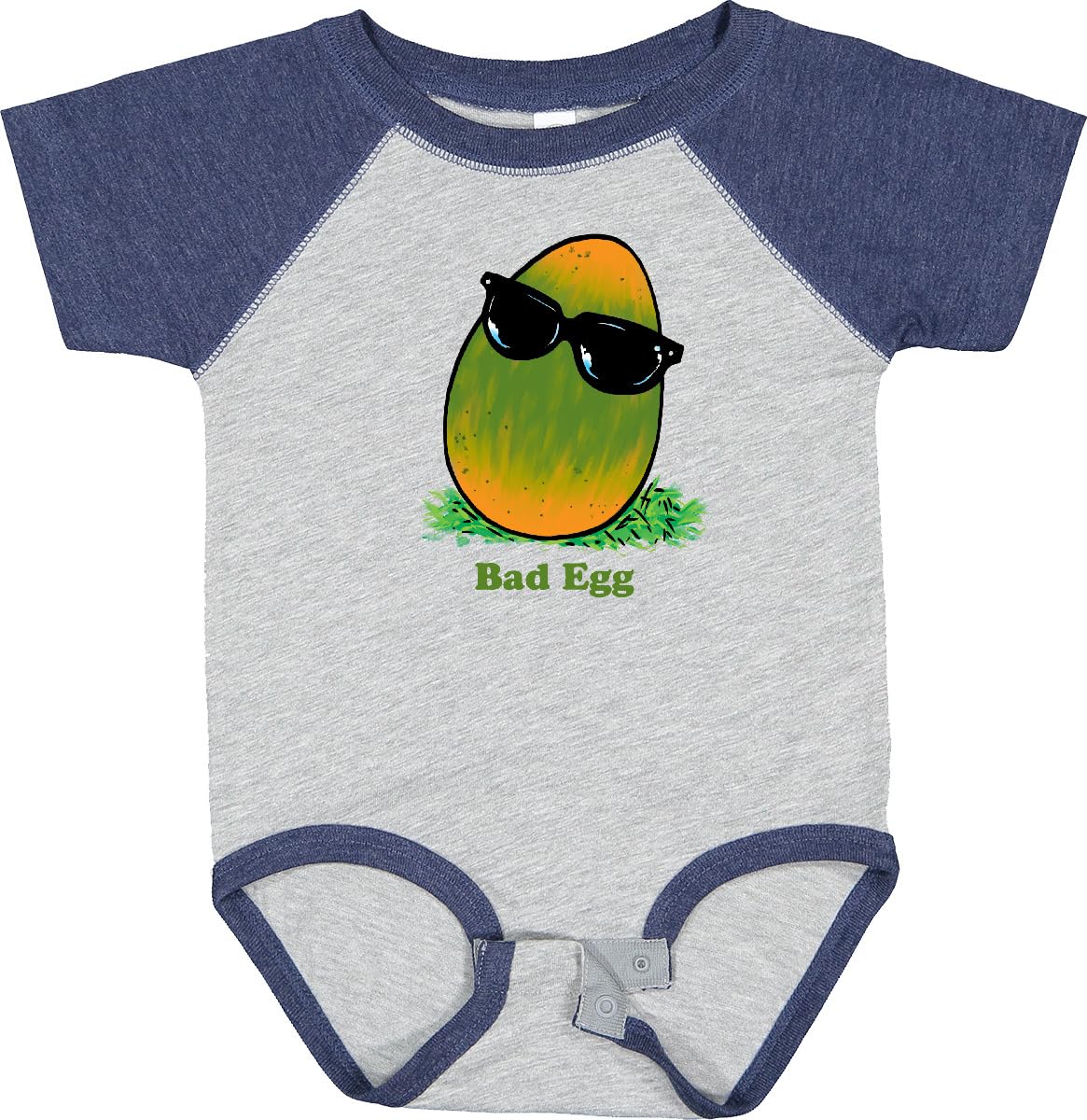 Inktastic Easter Green and Yellow Bad Egg with Sunglasses Baby Bodysuit - Cute Easter Outfit for Babies, Funny Infant Onesie for Easter Photos & Holiday Celebrations