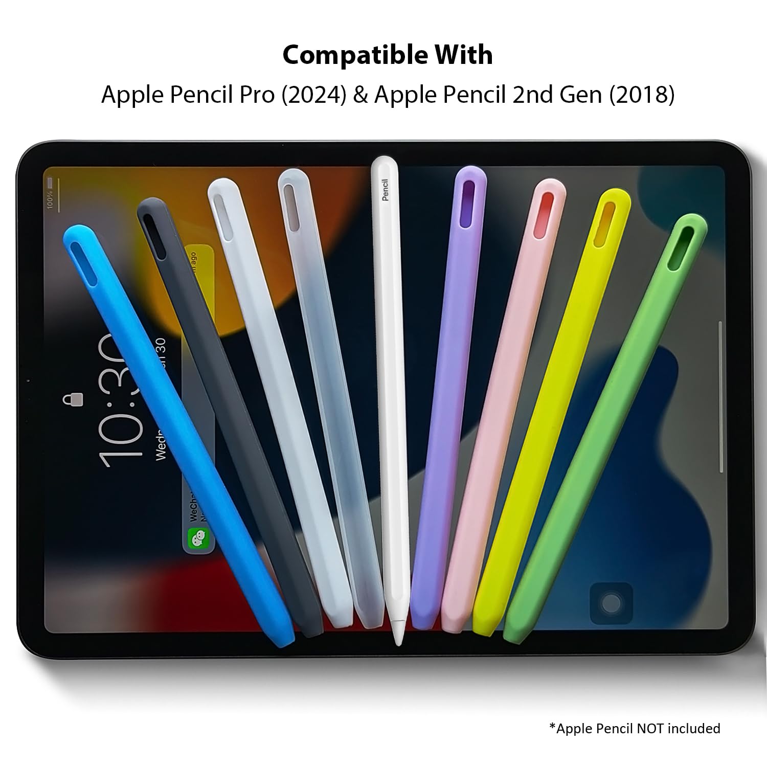 Slim Soft Silicone Pencil Case for Apple Pencil Pro & 2nd Gen - Non-Slip Grip Holder with Half Transparent Design - Perfect for iPad, Drawing, Note-Taking & Travel Organization