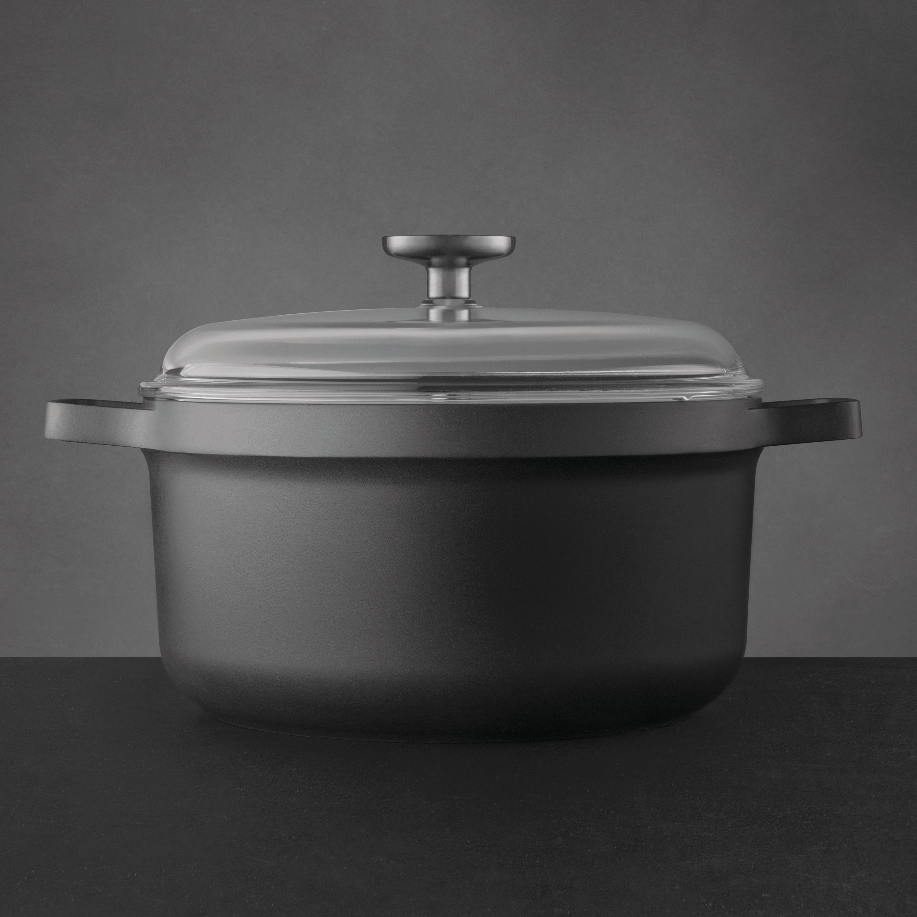 BergHOFF GEM 5-Piece Nonstick Cookware Set - Black Ceramic Coating, PFOA-Free Pots and Pans for Healthy Cooking | Perfect for Frying, Sautéing, Boiling & Everyday Kitchen Use