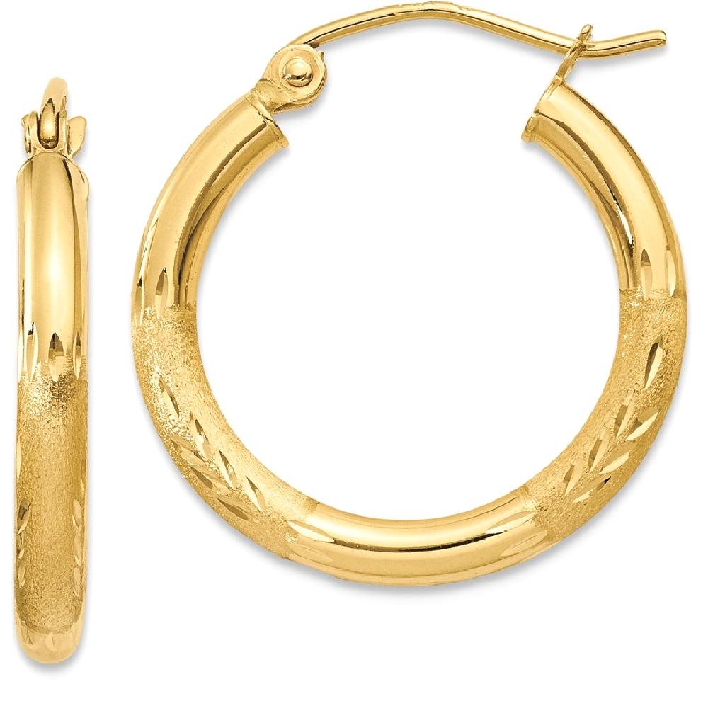 14K Solid Yellow Gold 2.5mm Round Small Hoop Earrings for Women - Minimalist Dainty Everyday Hoops - Perfect for Work, Date Night & Gifts