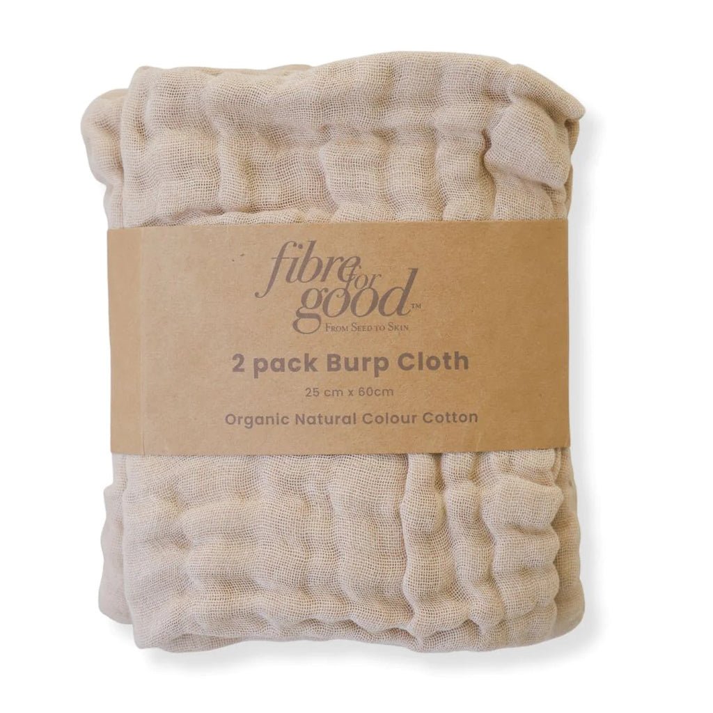 2 Pack Soft Organic Muslin Burp Cloths for Babies - Premium Absorbent & Gentle on Skin (Brown) - Perfect for Newborns, Breastfeeding & Spit-Up Protection