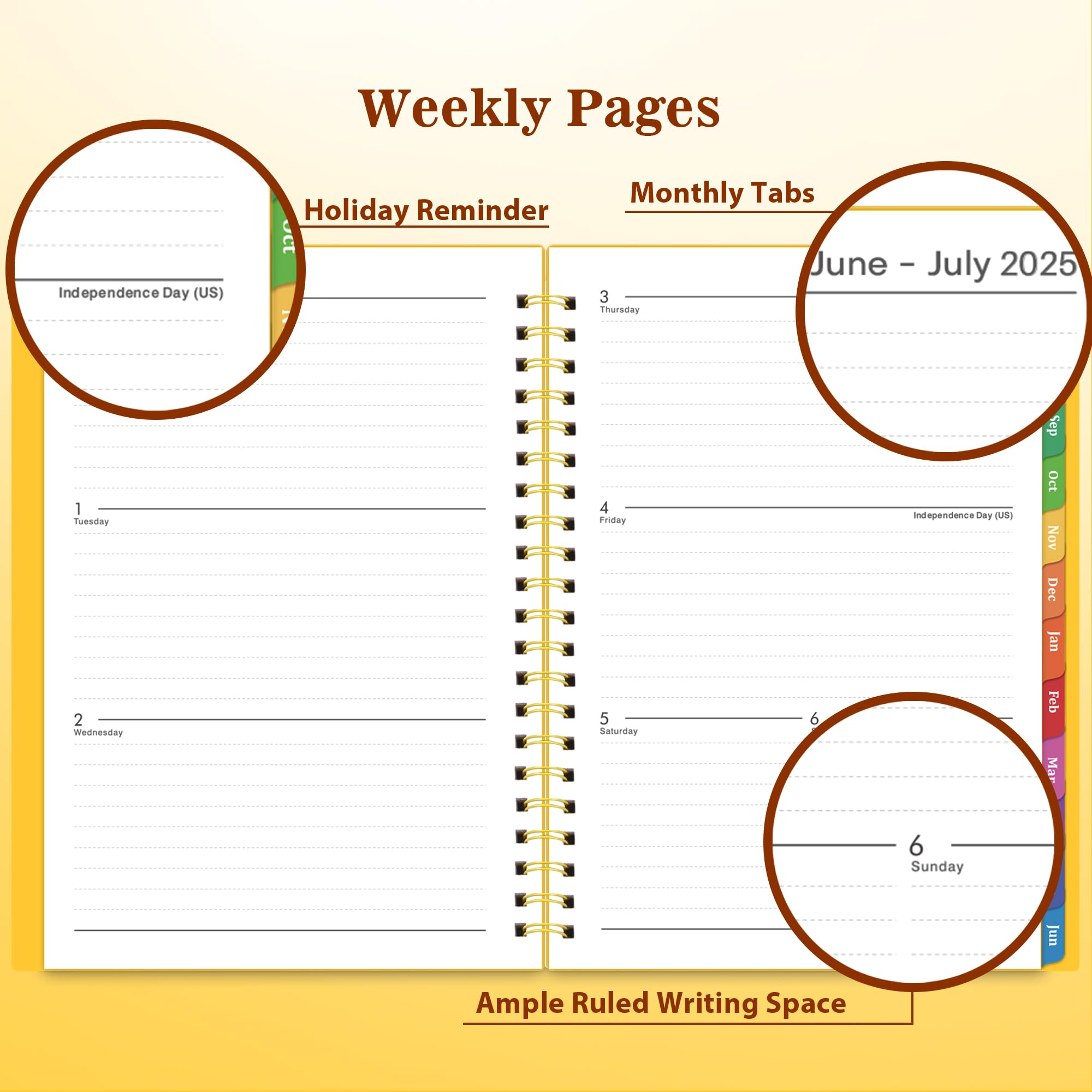 2025-2026 Academic Planner | July 2025 to June 2026 Daily Weekly Monthly Organizer | 6.25