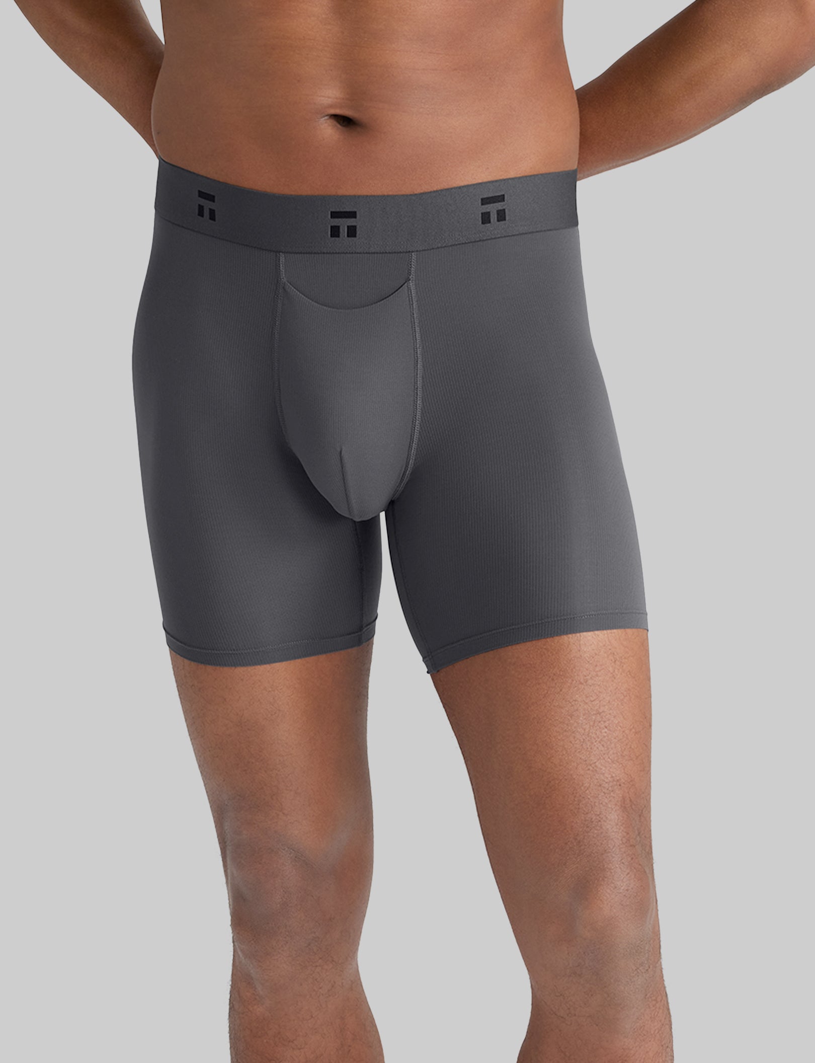 Breathable Air Mid-Length Boxer Briefs for Men - 6 Pack (3 Pairs) - Comfortable Underwear for Workout, Running & Daily Wear