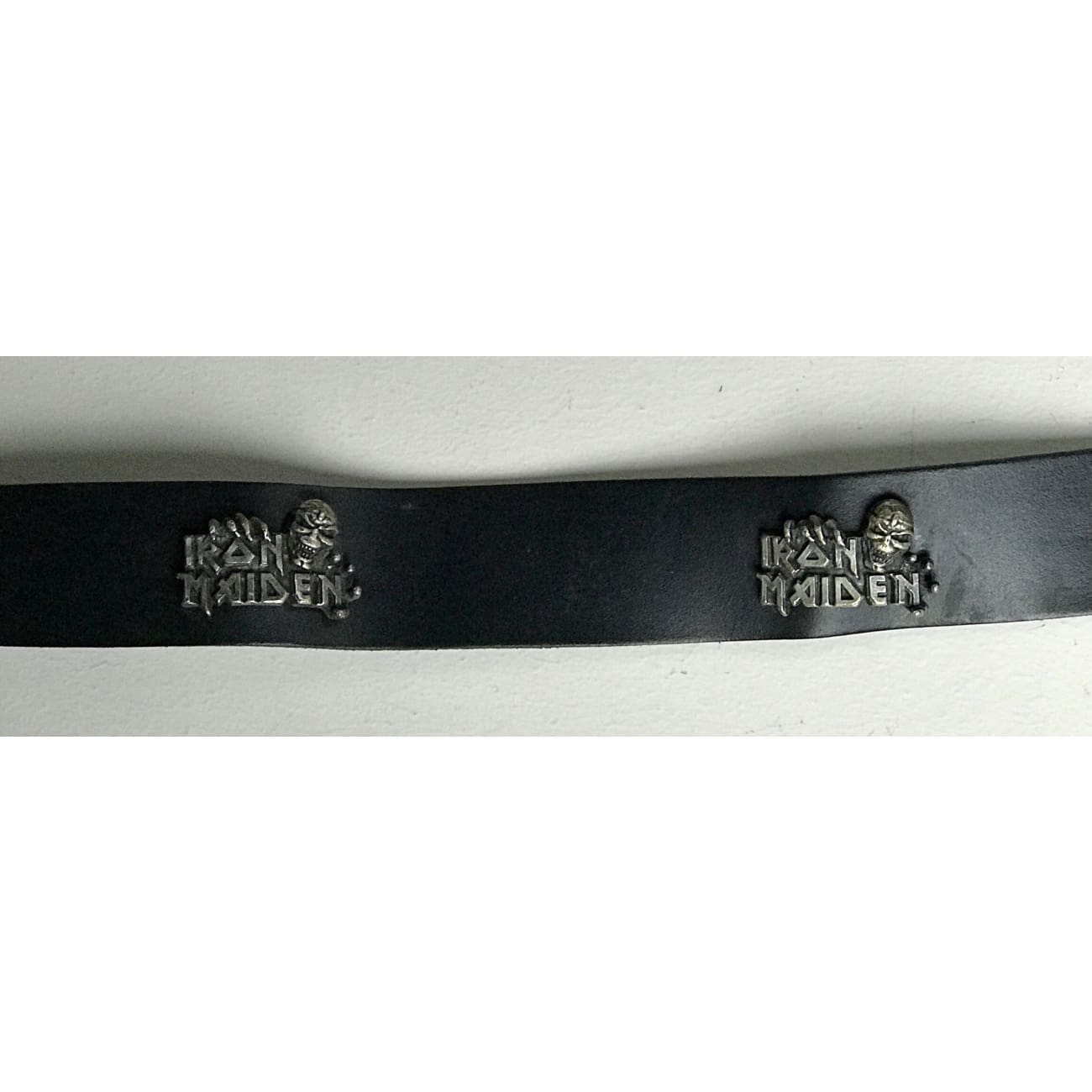 Iron Maiden Eddie Logo Leather Belt for Men - Heavy Metal Rock Band Merch Gift for Fans - Perfect for Concerts, Halloween & Cosplay