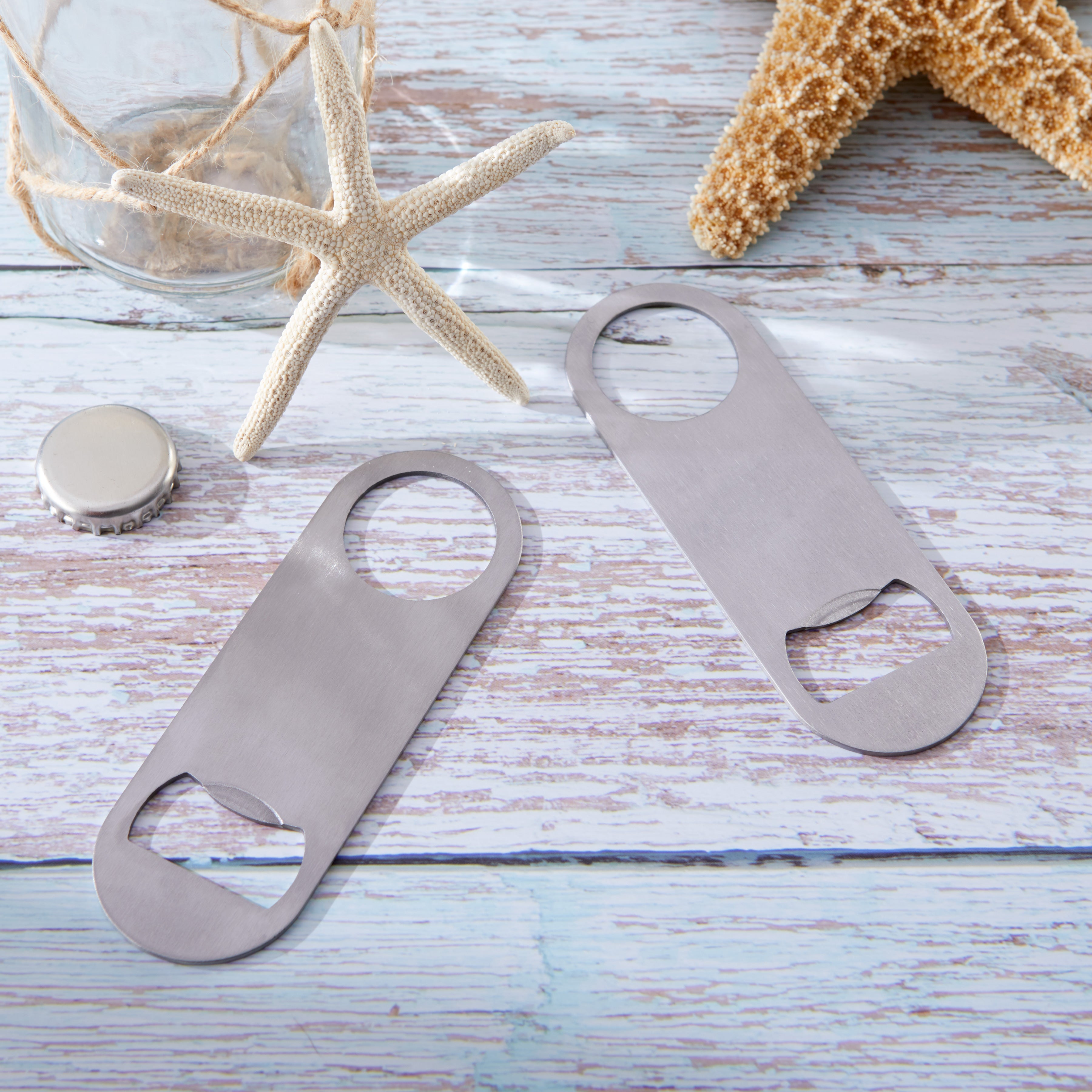 Premium Silver Oblong Bottle Opener - Rust-Resistant Metal Bar Tool for Beer, Soda & Wine Bottles - Perfect for Home Bars, Parties, Camping & DIY Projects
