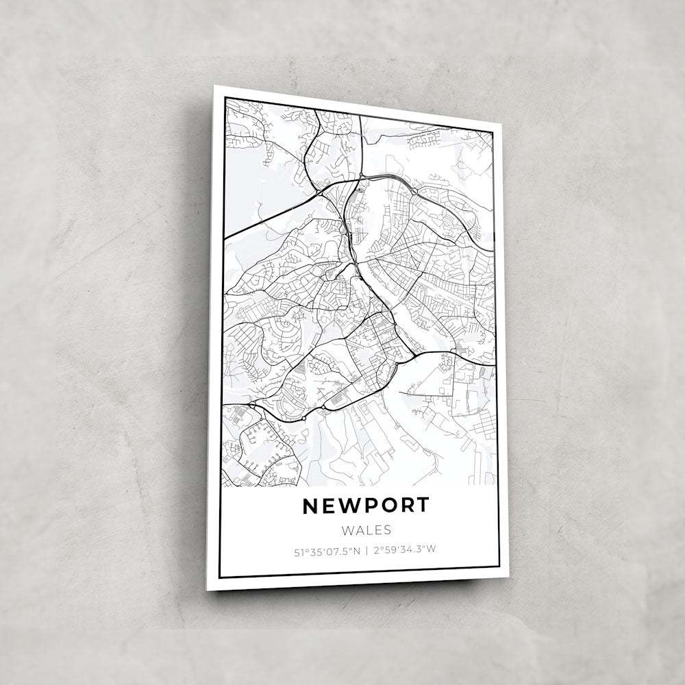 Newport Map Glass Wall Art - Coastal Decor for Home, Office & Gifts - Perfect for Beach Houses, Living Rooms & Coastal Themed Spaces