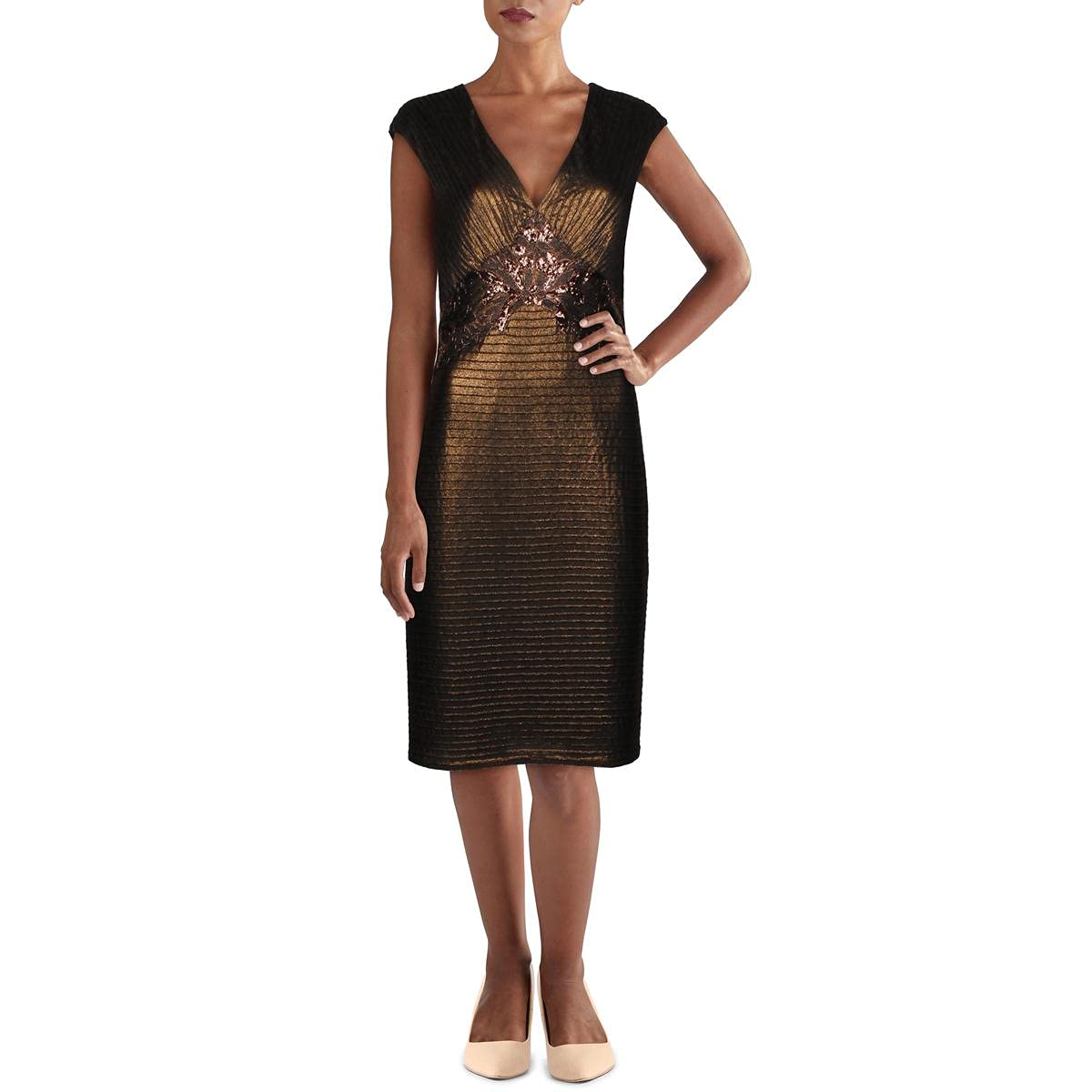 Tadashi Shoji Women's Sequin Cocktail Dress - Elegant Evening Gown for Parties, Weddings & Special Occasions