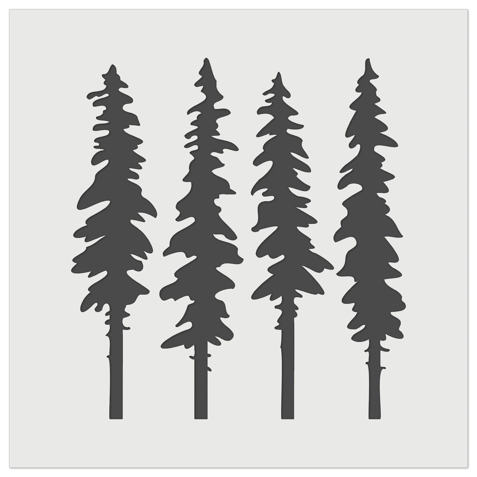7.0 Inch Tall Fir Trees Wall Cookie DIY Craft Reusable Stencil - Perfect for Holiday Baking, Cake Decorating & Christmas Cookie Making