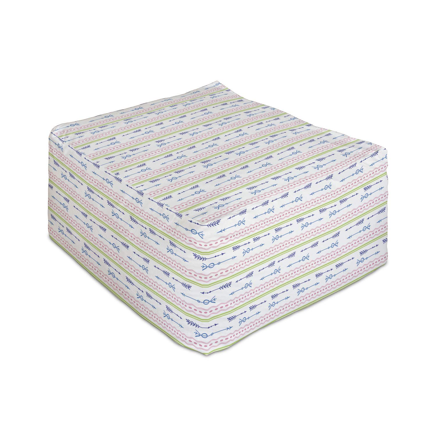 Ambesonne Tribal Pattern Rectangle Pouf Ottoman - 25