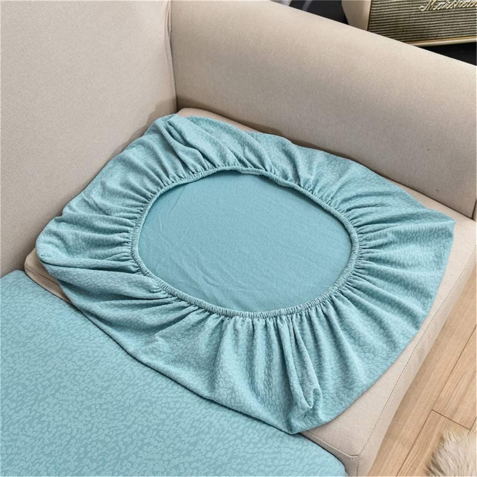 Stretch Waterproof Sofa Cushion Cover - High Elastic Fabric Slipcover for 2-Seater Couches (Light Blue) | Water-Repellent & Durable for Living Room, Office, or Dorm