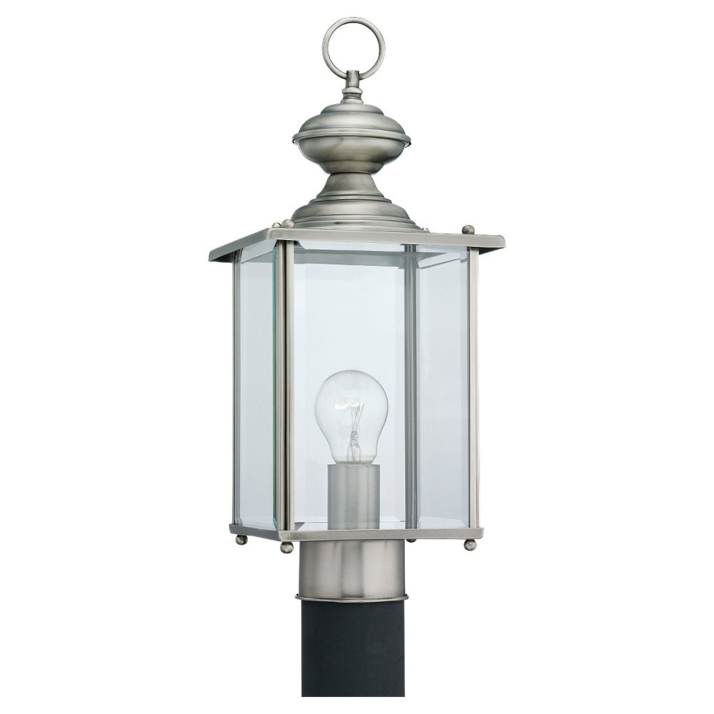 Generation Lighting 8257-965 Jamestowne Outdoor Post Lantern - Antique Brushed Nickel Exterior Light Fixture for Porch, Garden & Pathway Lighting - Weather Resistant Outdoor Post Light for Home & Commercial Use