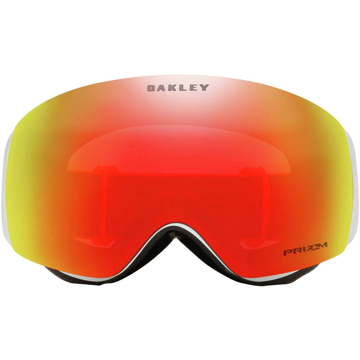 Oakley Flight Deck M Prizm Ski Goggles - Matte White/Prizm Torch Iridium Lens - One Size - UV Protection & Anti-Fog for Snowboarding & Winter Sports