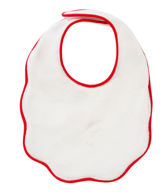 KIPP Scallop Terry Bib - Soft Organic Cotton Baby Bib for Drool & Messy Eating - Perfect for Infants & Toddlers at Mealtime, Feeding, and Playtime