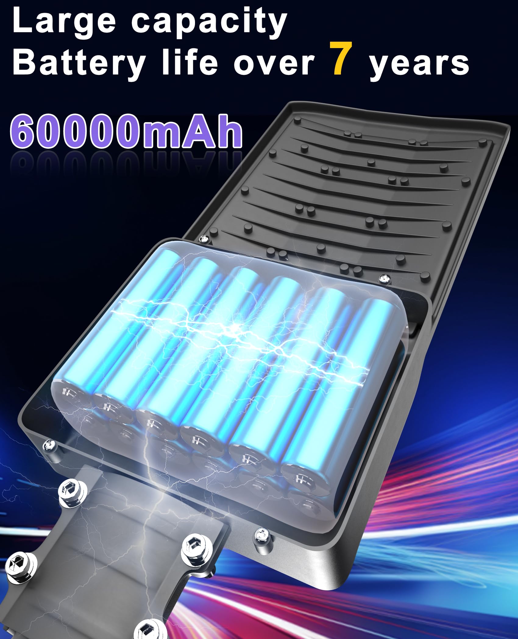 JAYNLT Y-12000W Solar Street Lights Outdoor - 6500K Ultra Bright Commercial Parking Lot Lights with Motion Sensor | Waterproof Solar Security Lighting for Parking Lots, Yards, Driveways & Pathways | Ideal for Home, Business & Industrial Areas