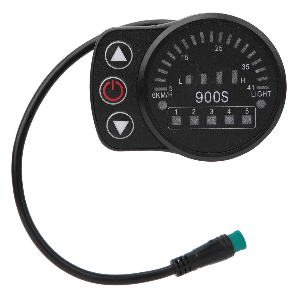 KT-900S Waterproof Bicycle LED Display Meter - 19 LED Electric Bike Speedometer with Waterproof Connector | Perfect for E-Bike Conversion & Cycling Enthusiasts | Track Speed, Distance & Battery Life for Commuting & Outdoor Adventures