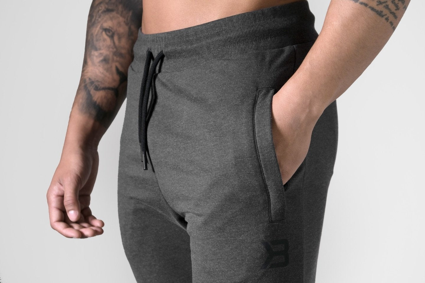 Better Bodies Tapered Joggers V2W - Dark Grey Melange Workout Pants for Men & Women | Comfortable Running, Gym & Lounge Wear