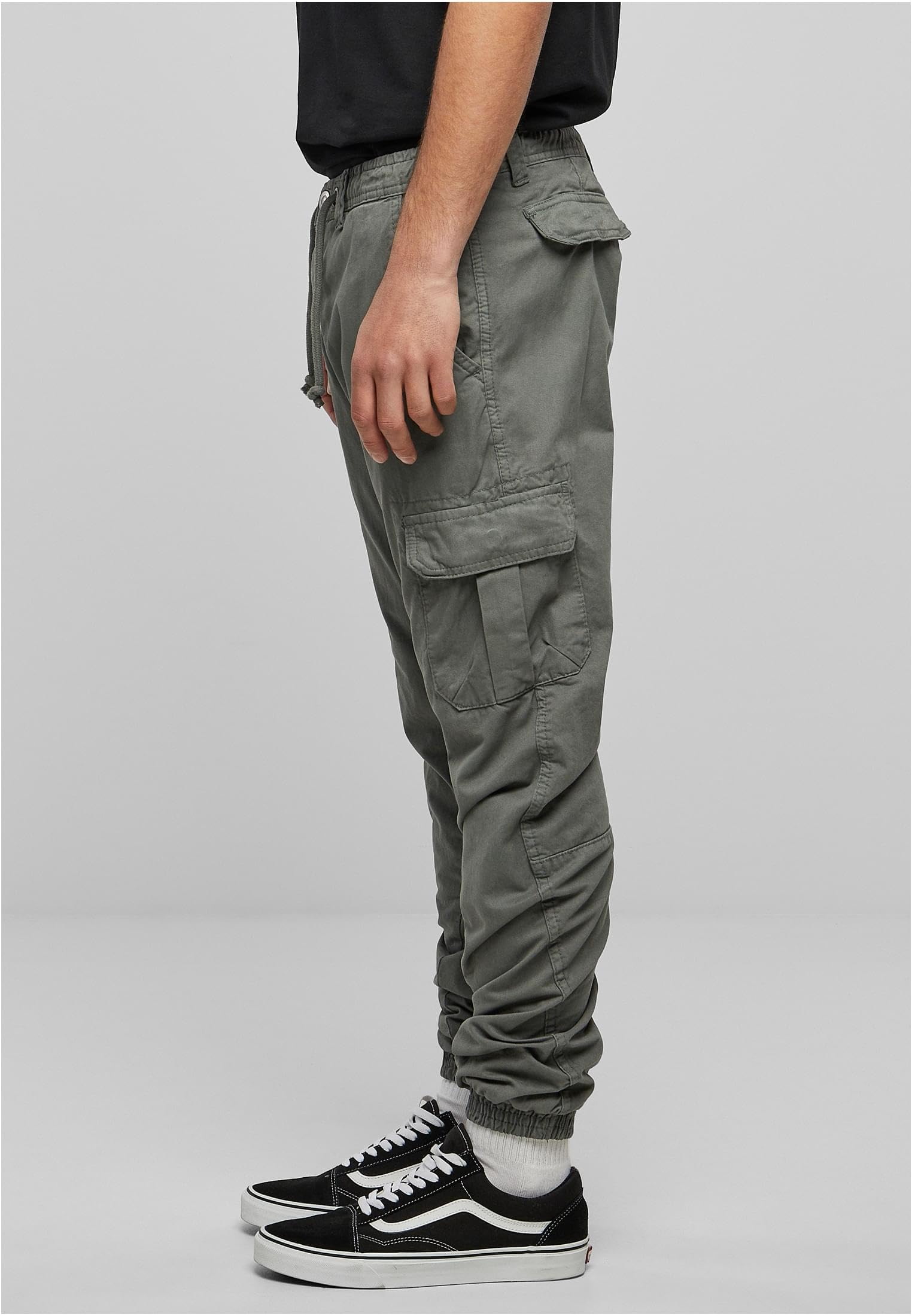 Men's Cargo Jogger Pants - TB1268 Tactical Workout Joggers, Dark Grey, Large Size for Outdoor Hiking, Gym & Casual Wear