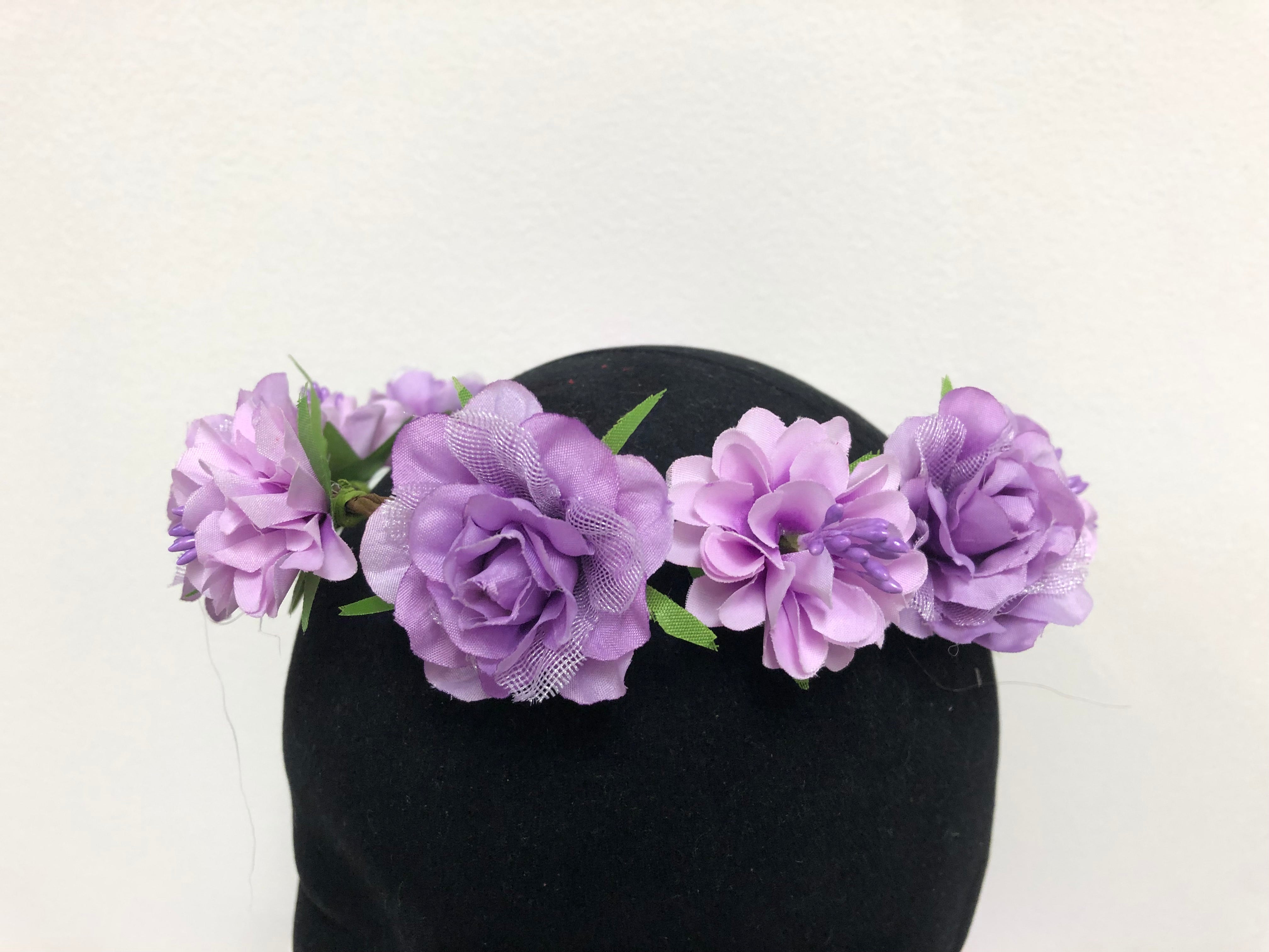 Lavender and Lilac Flower Wreath with Green Leaves - Elegant Floral Decor for Home, Weddings & Events