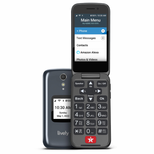 Jitterbug Flip Easy-to-Use Senior Cell Phone with Large Buttons & Hearing Aid Compatible - Graphite | Perfect for Elderly & Visually Impaired Users at Home or Travel