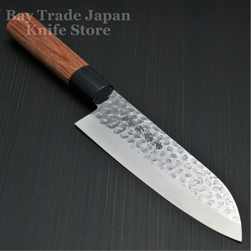 Premium Kanetsune Seki Hammered Finish DSR 1K6 Santoku Knife 165mm - Japanese High Carbon Steel Kitchen Knife for Professional Chefs & Home Cooking - Perfect for Slicing, Dicing & Chopping Vegetables, Meat & Fish