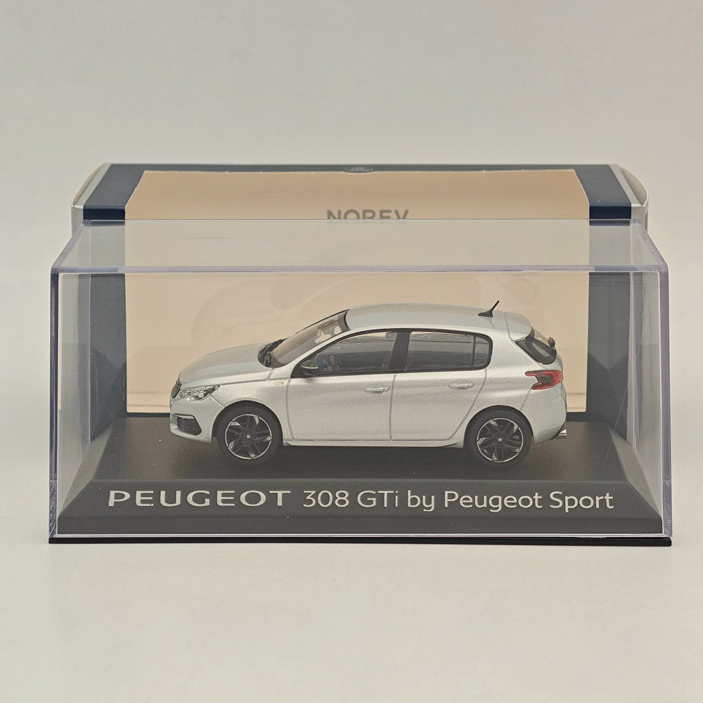 1/43 Scale Norev Peugeot 308 GTi Sport Version Silver Diecast Model Car - Collectible French Sports Car for Display, Gifts & Racing Enthusiasts