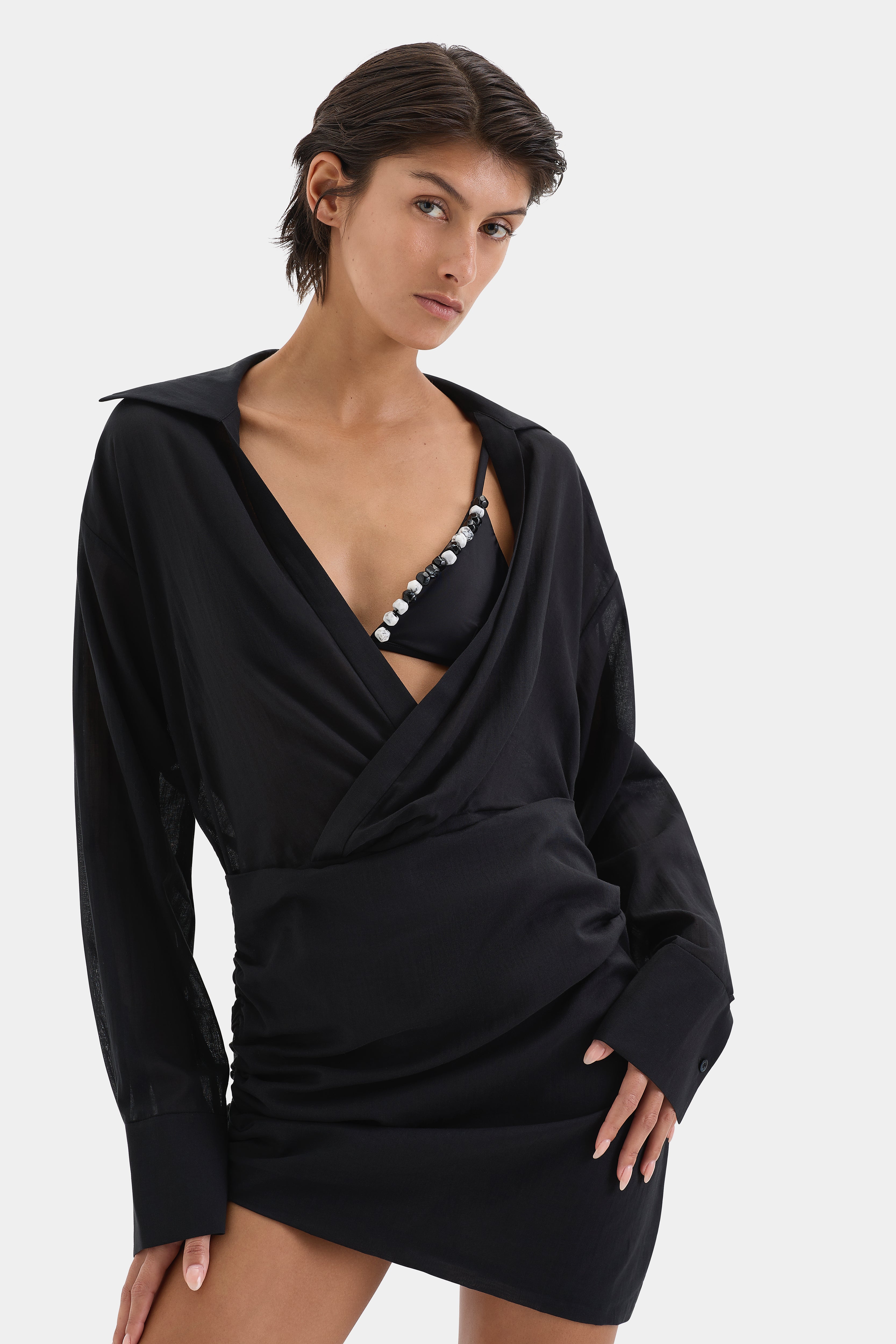 Azura Mini Dress - Women's Flowy Summer Dress with Short Sleeves & Pockets | Perfect for Beach, Vacation, and Casual Outings