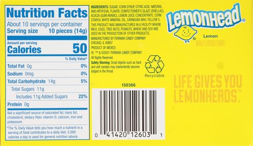 Lemonhead Candy Theater Box - 5 Ounce Pack of Sour Lemon Candy for Movies, Parties & Snacking | Bulk Sweet & Tangy Treats