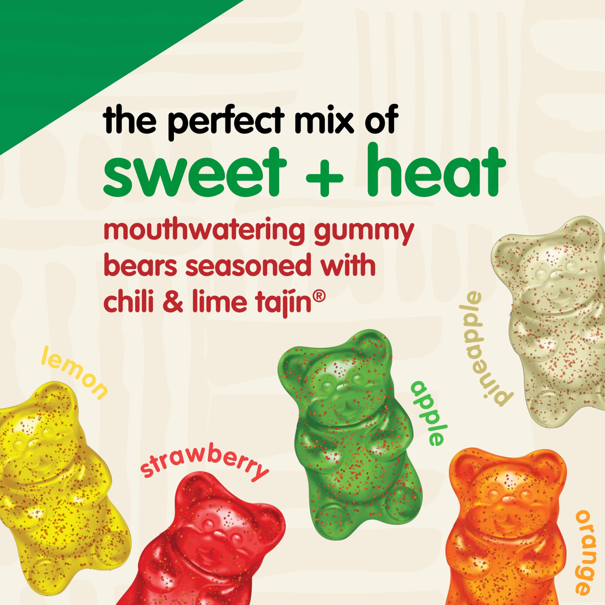 Snak Club Tajin Gummy Bears - Spicy Chili Lime Flavored Assorted Fruit Candy | Gluten-Free, Vegan Gummy Snacks | 9oz Resealable Bag | Perfect for Movie Nights, Road Trips & Office Treats