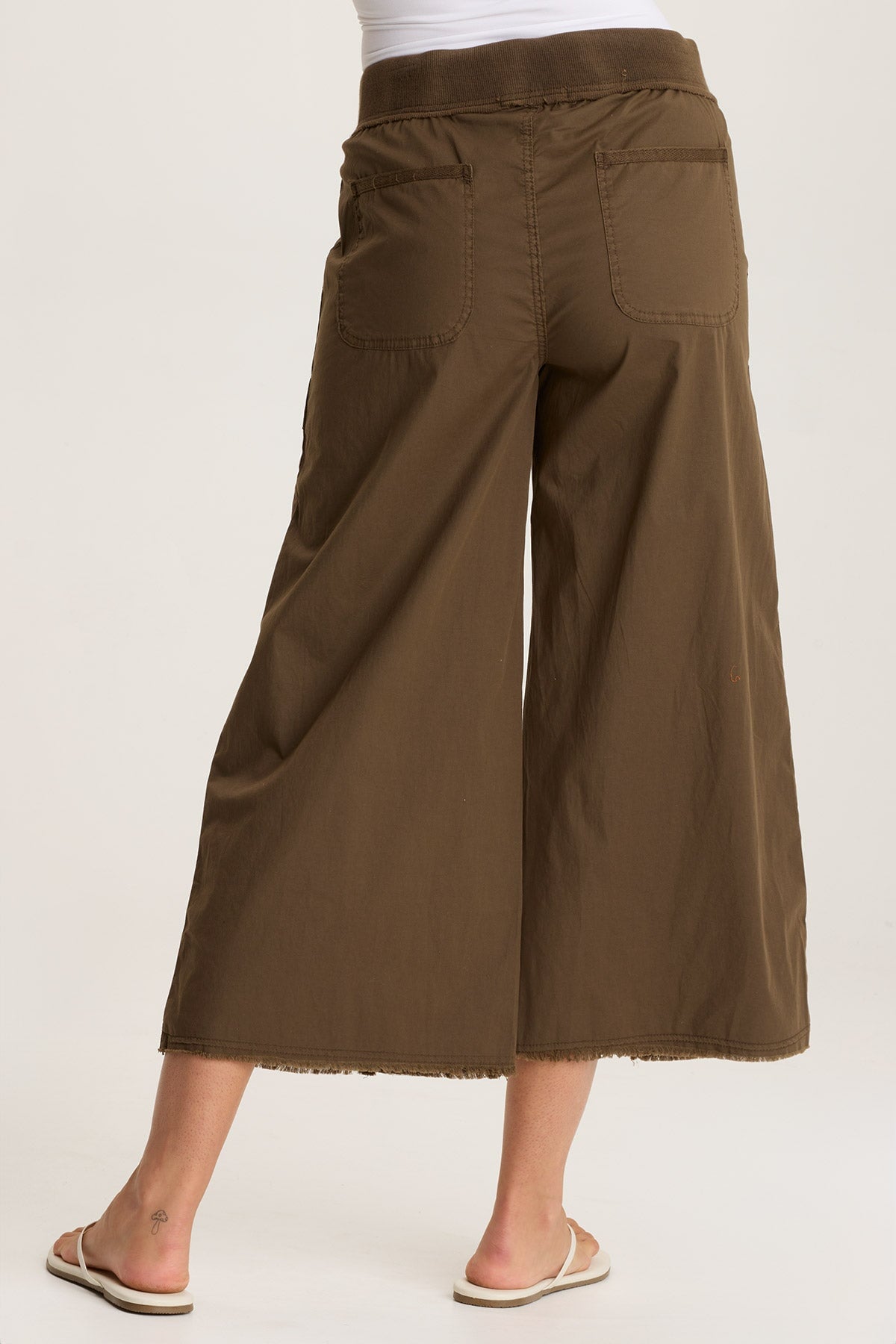Seaver Women's Poplin Wide Leg Crop Pants - Comfortable High Waist Casual Trousers for Summer, Work, and Travel