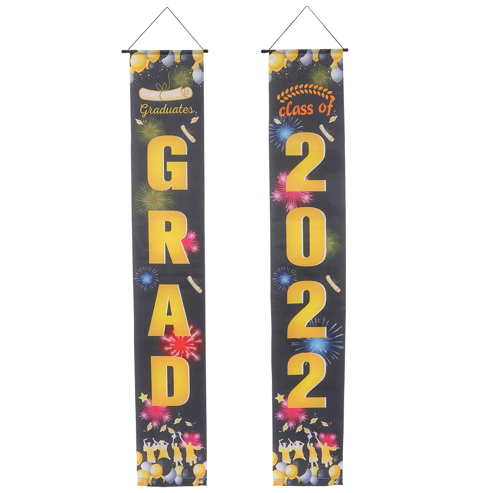 TENDYCOCO 2022 Graduation Couplet Pair - Decorative Door Hanging for Graduation Parties & School Celebrations