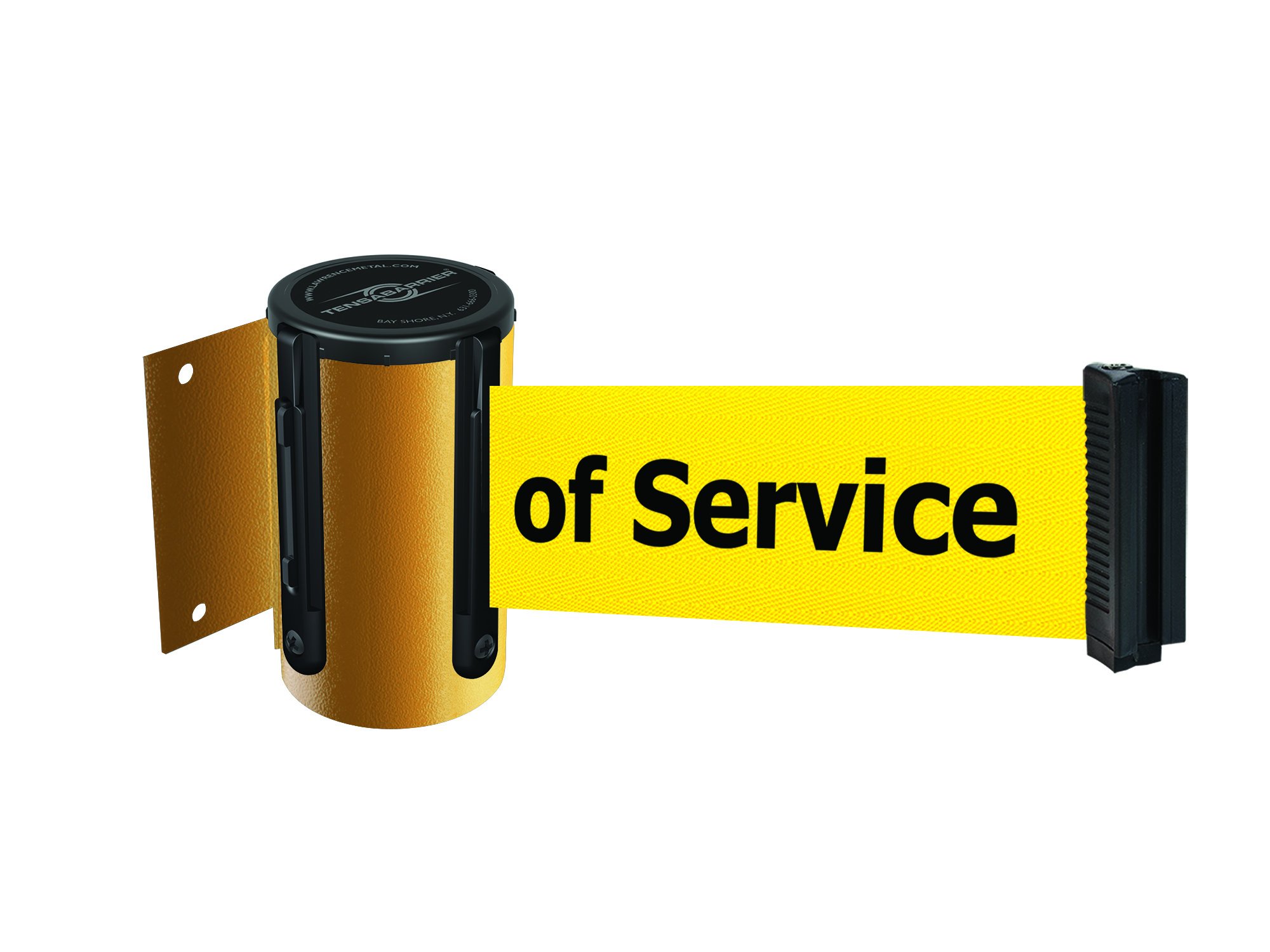 Retractable Wall Mount Barrier - 13' Yellow Belt for Safety & Crowd Control