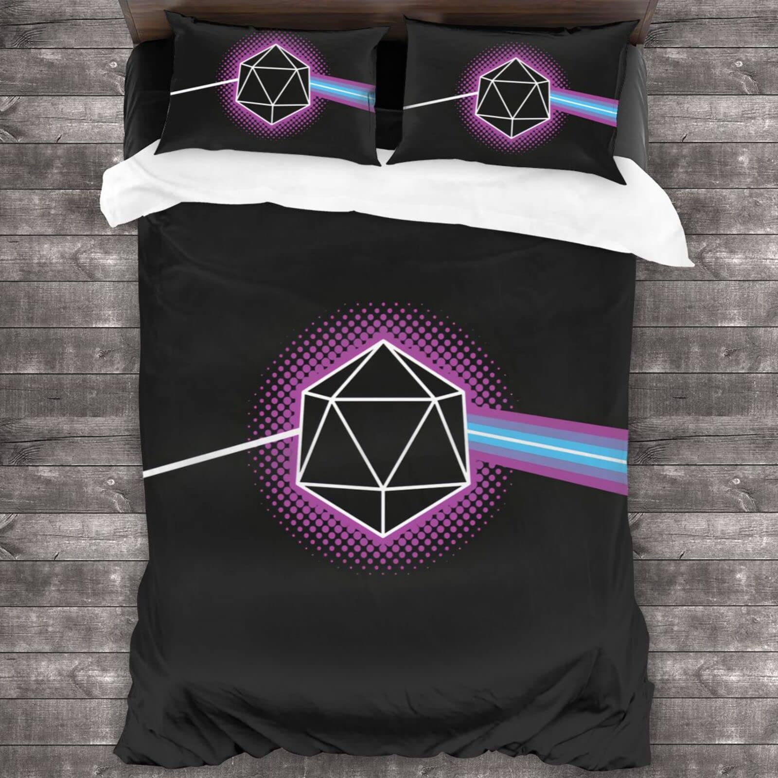 Dark Side of The Moon Duvet Cover Set - 3-Piece Twin Size (86”x70”) Soft Quilt & 2 Pillow Shams - Classic Fantasy Bedding for Adults & Teens - Perfect for Dorm Rooms, Gaming Themed Bedrooms & Gift Giving