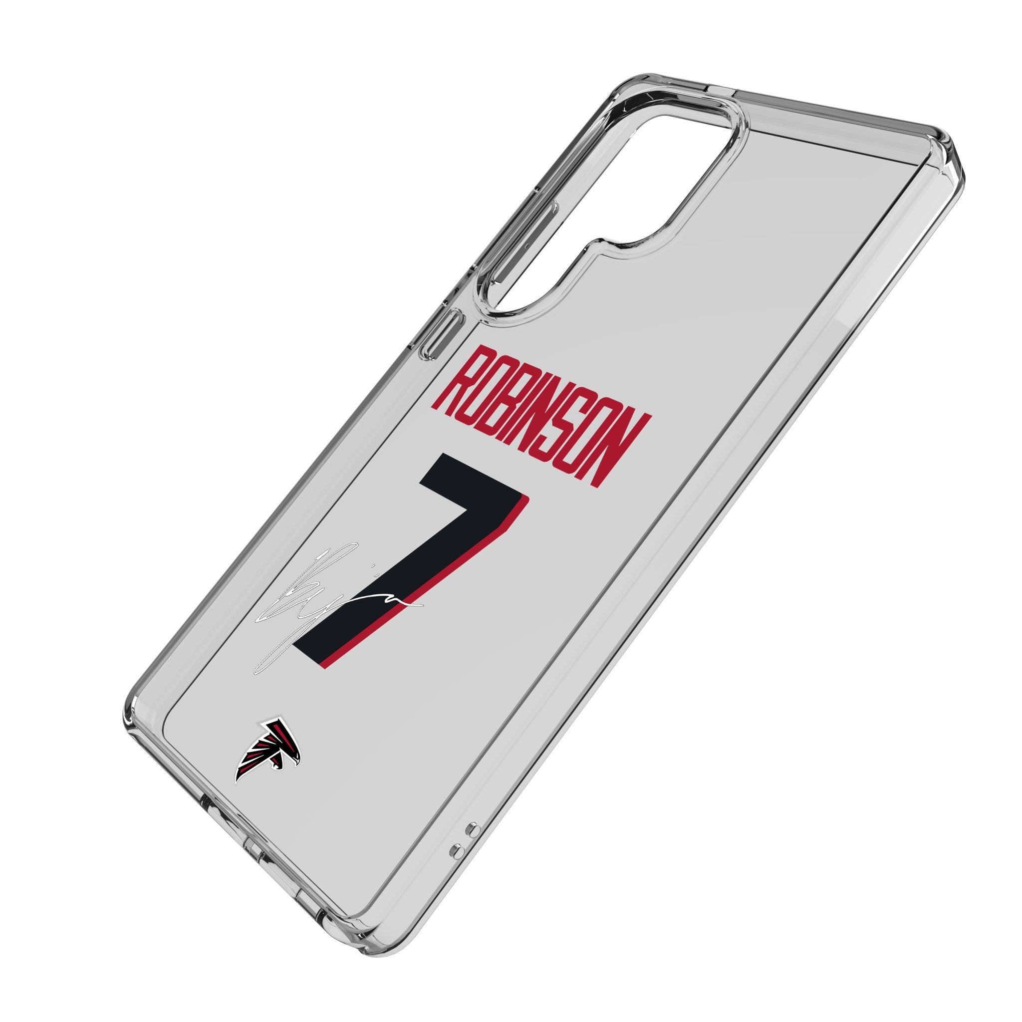 Bijan Robinson Atlanta Falcons 7 Game Tactical Clear Phone Case for Samsung Galaxy - Perfect for Football Fans & Game Day Protection