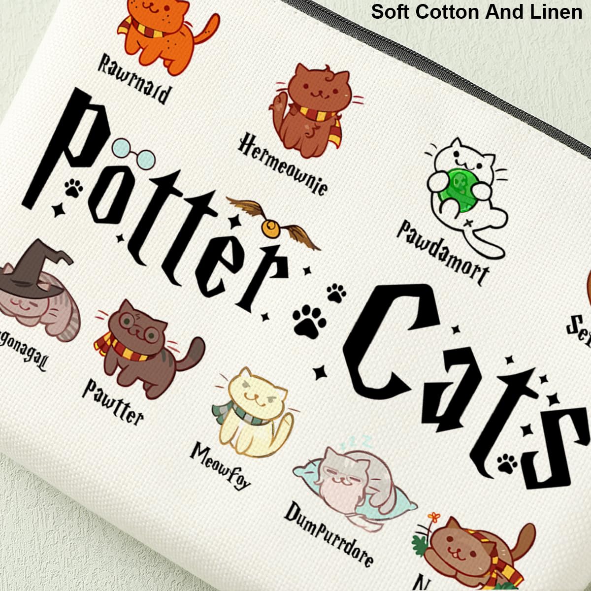 Funny Cat Makeup Bag - Cute Cat Themed Cosmetic Pouch for Women & Cat Lovers | Inspired Movie Design | Perfect Gift for Best Friends, Cat Moms, Graduation, Christmas & Birthdays | Great for Travel, Daily Makeup Storage & Cat Lover Accessories