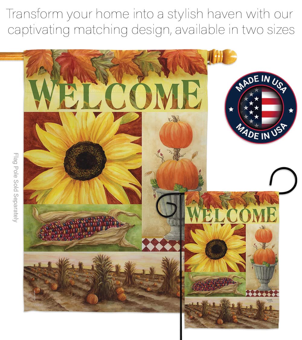 Sunflower Fall Harvest Vertical Flags Set - Home & Garden Decor for Autumn