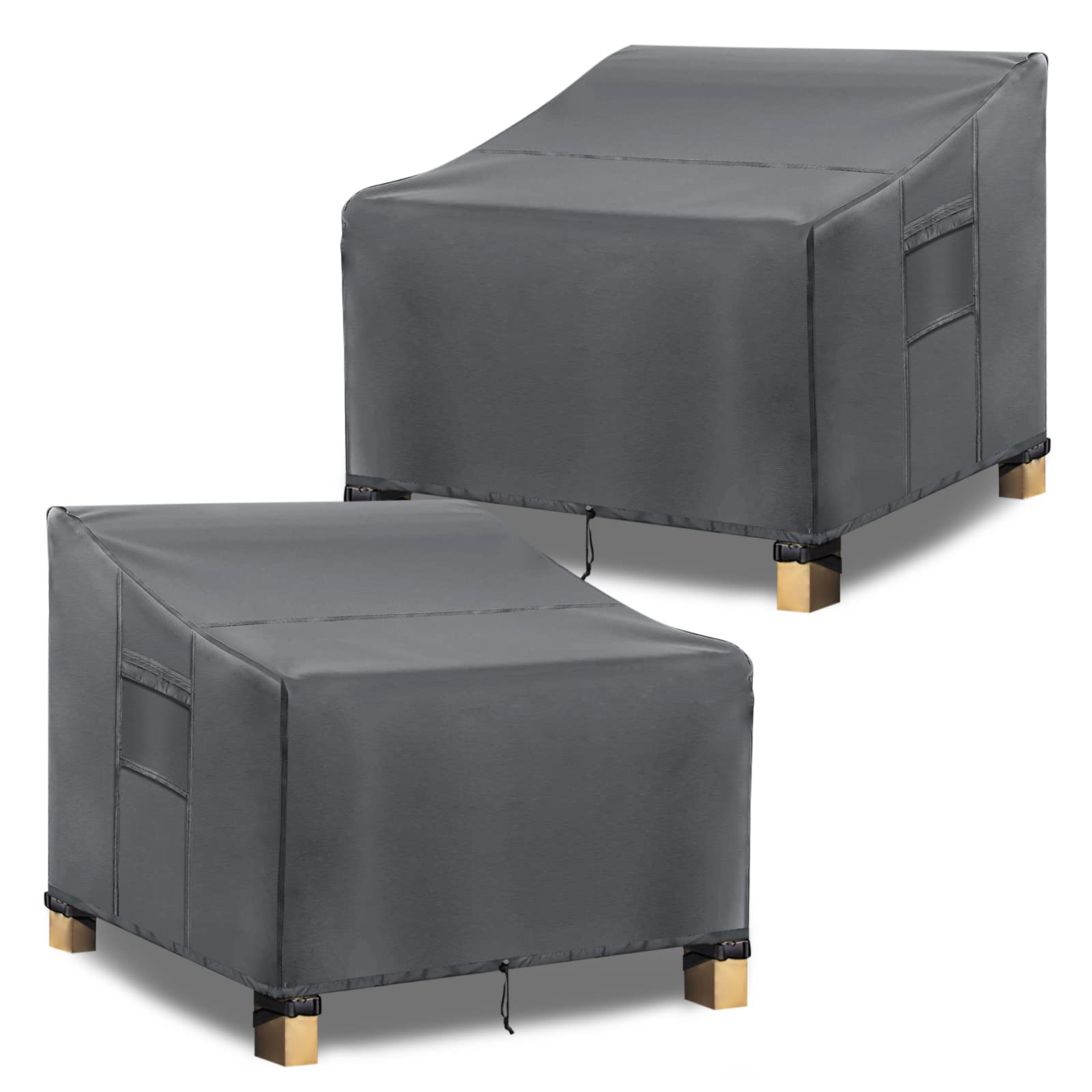 Joyvilla Waterproof Patio Chair Covers - Heavy Duty 600D Outdoor Furniture Covers for Lounge Deep Seat (38