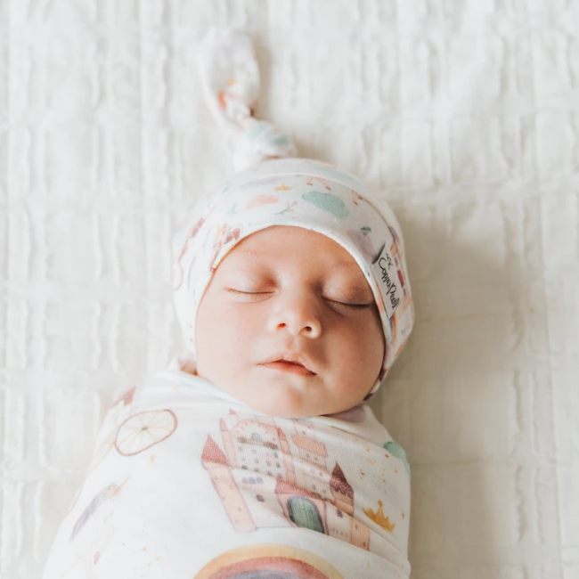 Copper Pearl Top Knot Hat for Babies & Toddlers - Soft & Stretchy Headband - Enchanted Collection - Perfect for Newborns, Infants, and Kids - Great for Photos, Holidays, and Everyday Wear