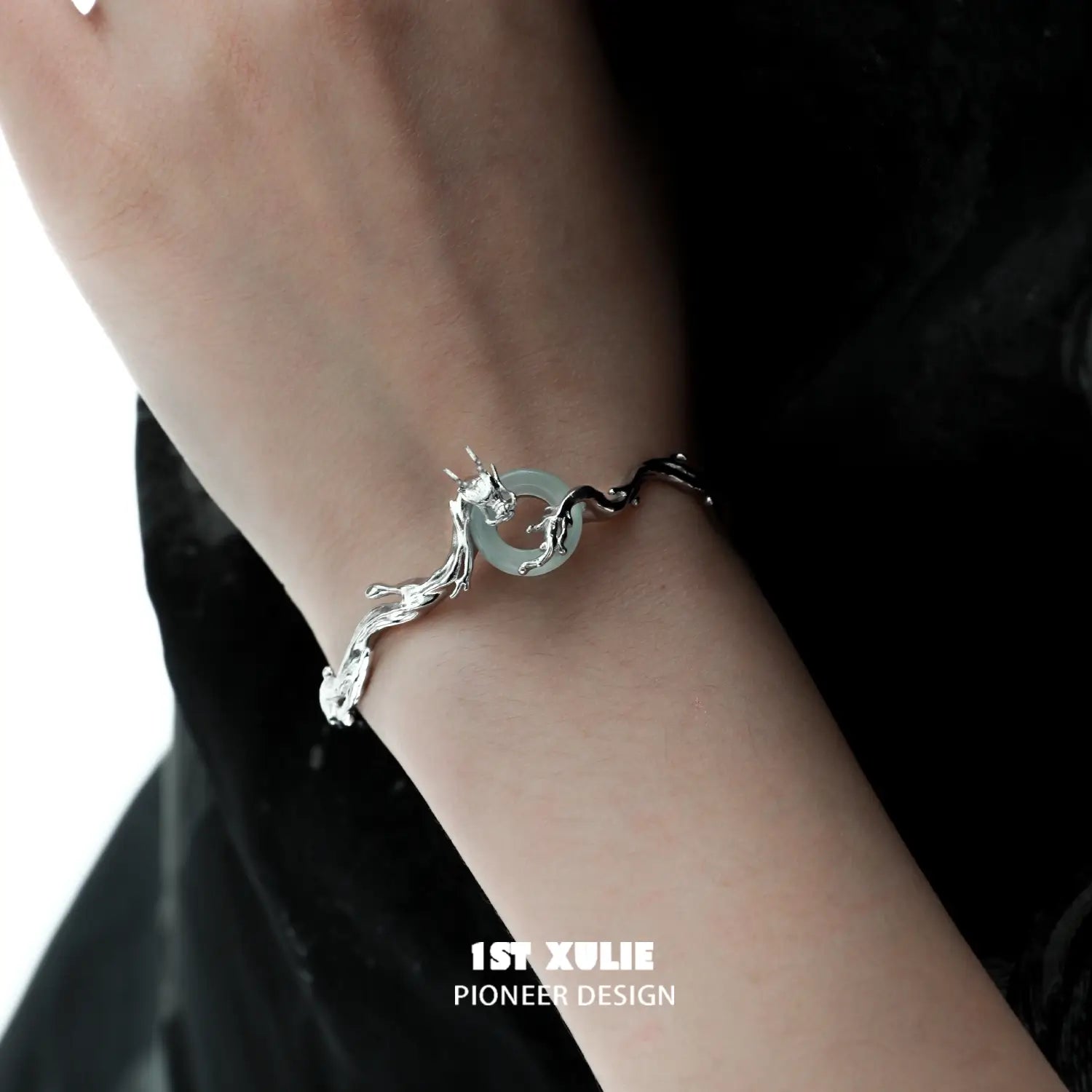 24K Gold Plated & 18K Platinum Plated Quartz Jade Open-End Bracelet for Women - Elegant Adjustable Bangle for Parties, Weddings & Special Occasions