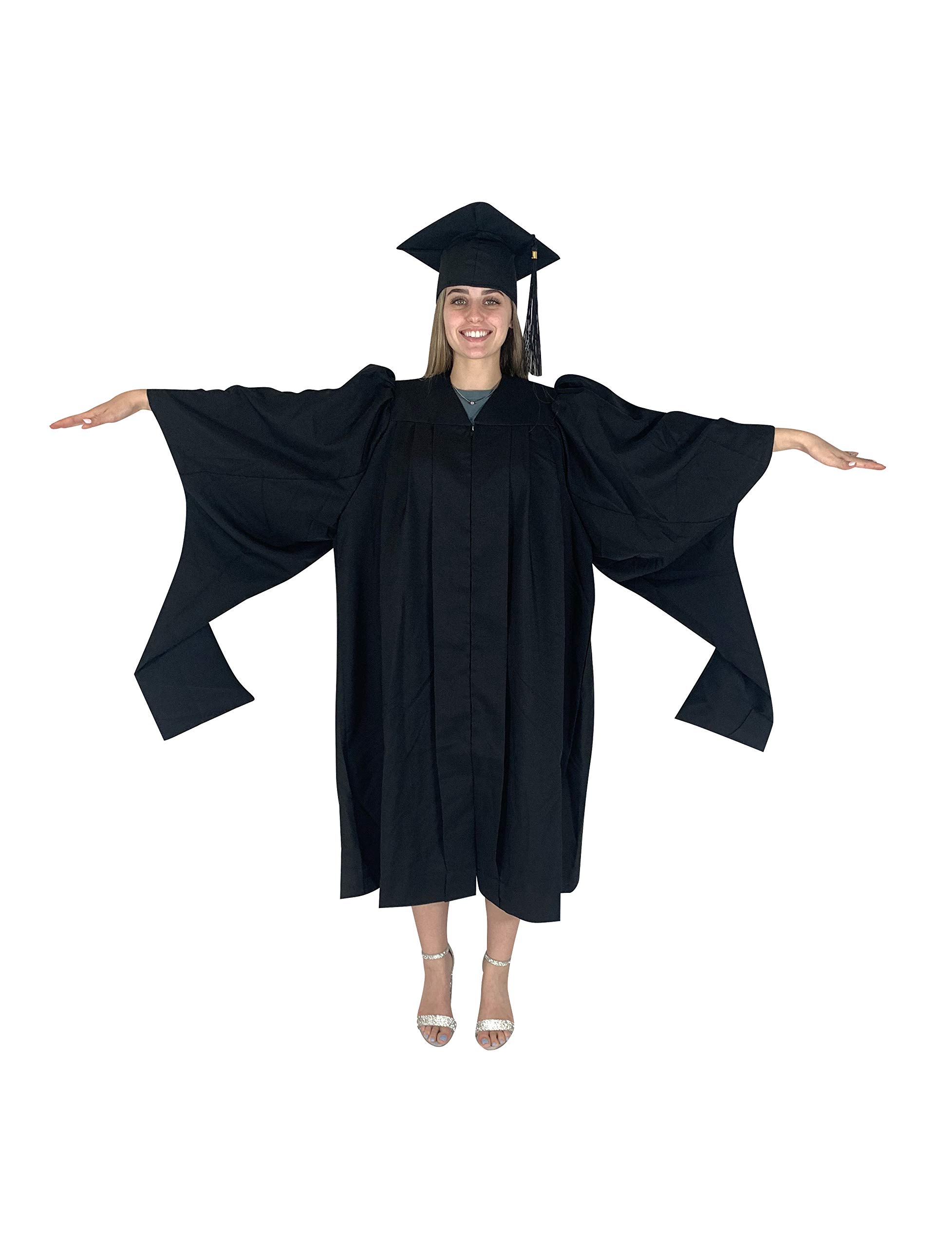 Master's Graduation Cap, Gown & Hood Set - Complete Black Academic Regalia for Masters Degree Ceremony | Perfect for Graduation Photos, Commencement & Formal Academic Events
