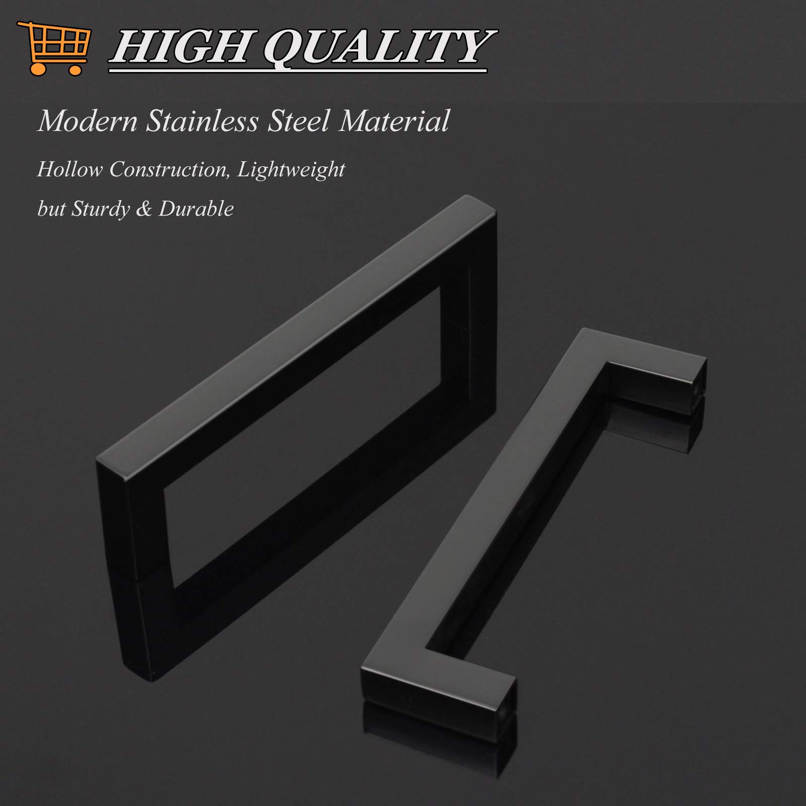 Probrico 200 Pack 4 Inch Square Cabinet Handles - Flat Black Kitchen & Drawer Pulls - Durable Cabinet Hardware for Closet, Wardrobe, Bedroom & Bathroom - Perfect for Home Renovation & Furniture Upgrade