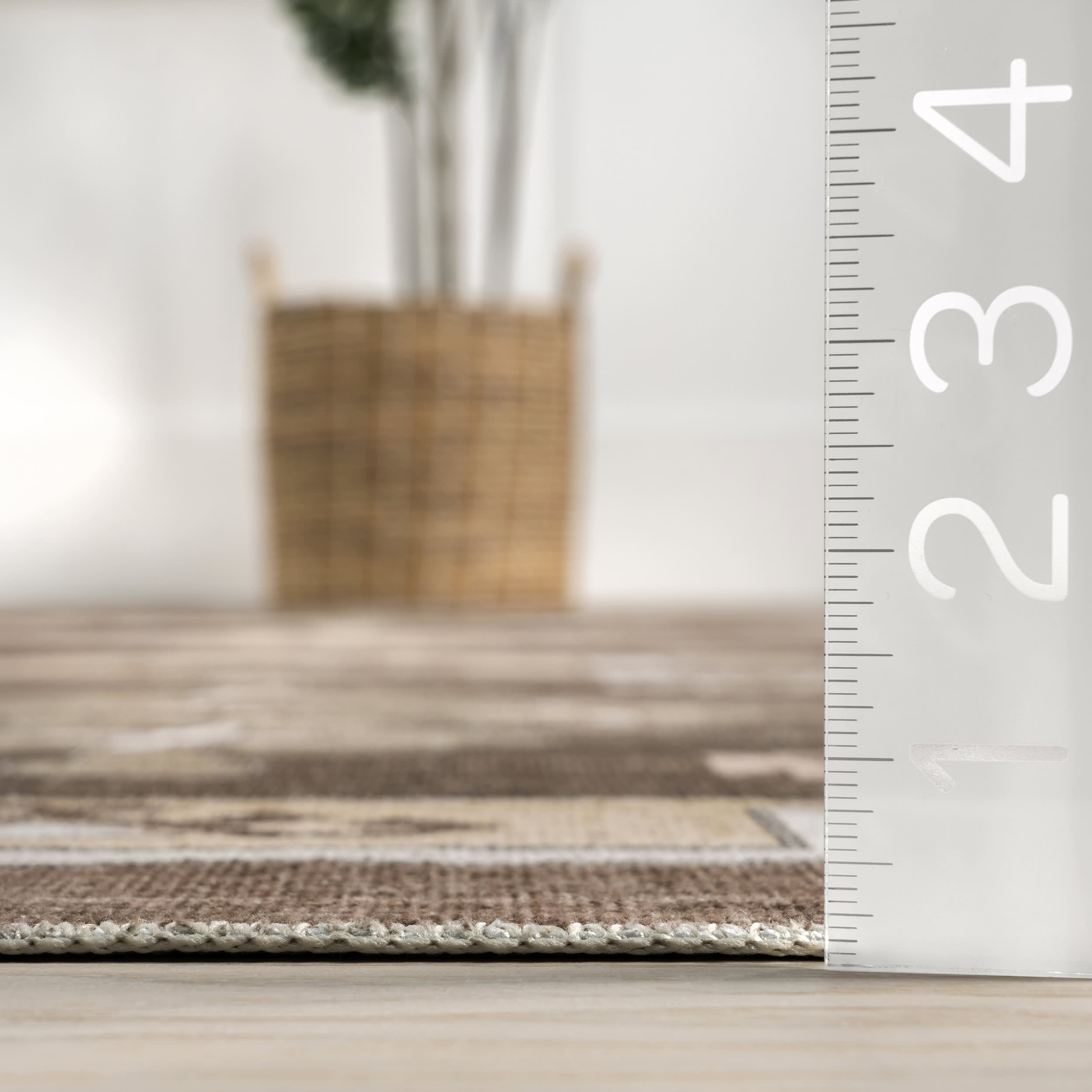 Briar Geometric Washable Rug - Dark Brown Indoor/Outdoor Area Rug for Living Room, Bedroom, Patio & Office