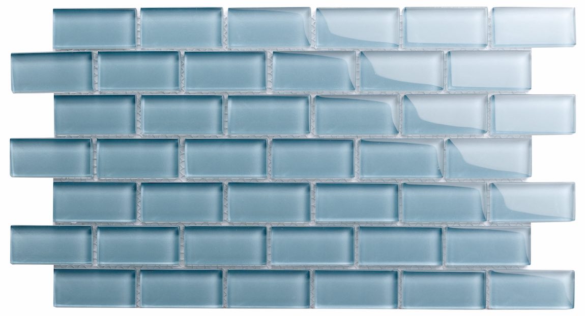 Premium Icy Grey Glass Mosaic Tile 1x2 Inch - Perfect for Kitchen Backsplash, Bathroom Walls & Pool Designs