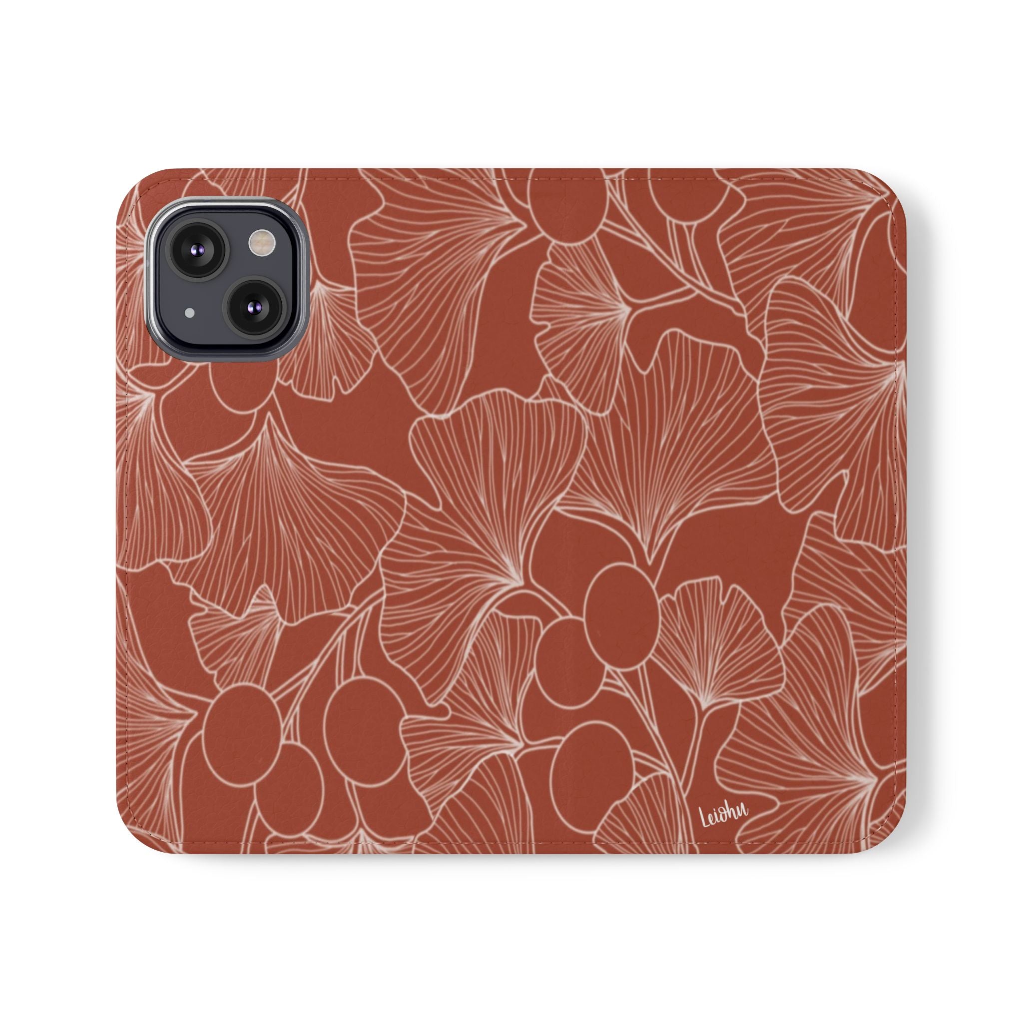 Premium Gingko Rust Folio Case for iPad - Elegant Leather Cover with Stand, Auto Sleep/Wake | Perfect for Work, Travel & Home Use