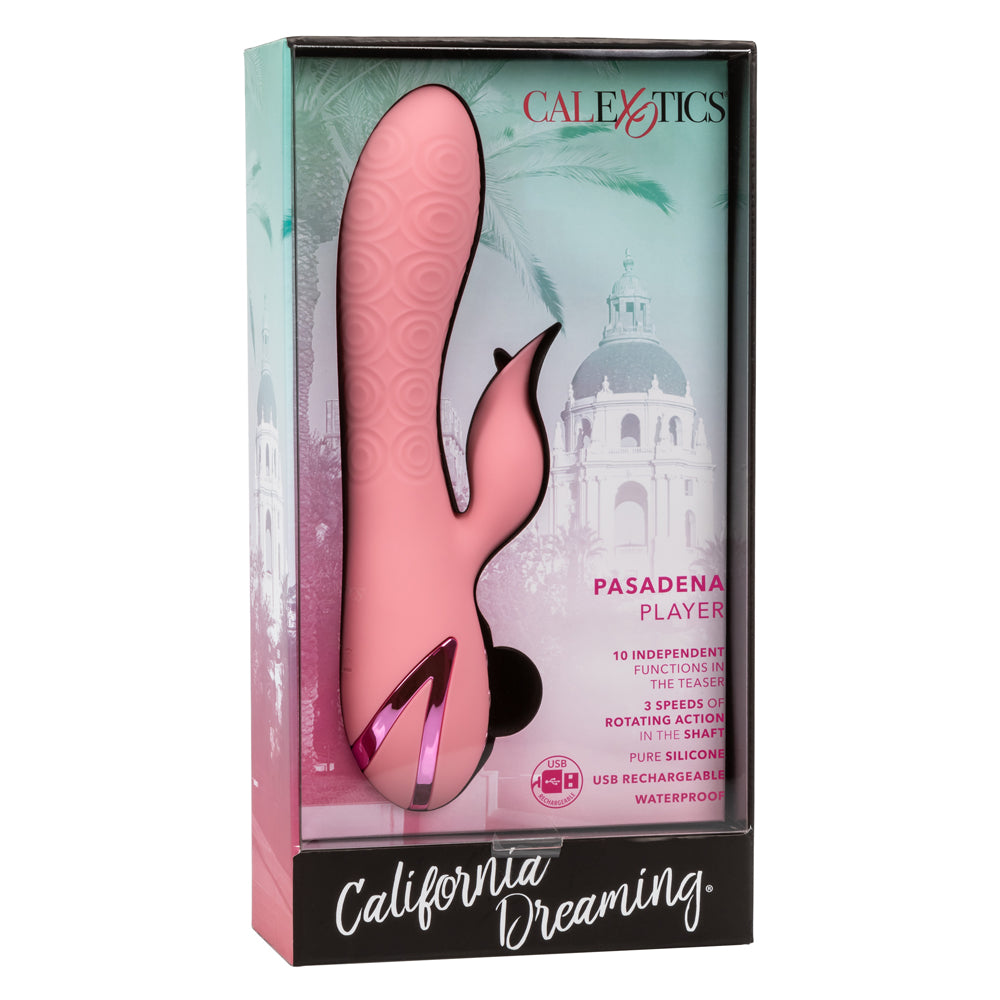 California Dreaming Pasadena Player Rotating Rabbit Vibrator - Dual Motor G-Spot & Clitoral Stimulator for Women - Perfect for Solo Play & Couples Intimacy