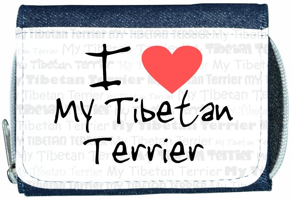 Tibetan Terrier Dog Lover's Denim Wallet - Cute Heart Design for Pet Owners | Perfect Gift for Dog Lovers & Everyday Use