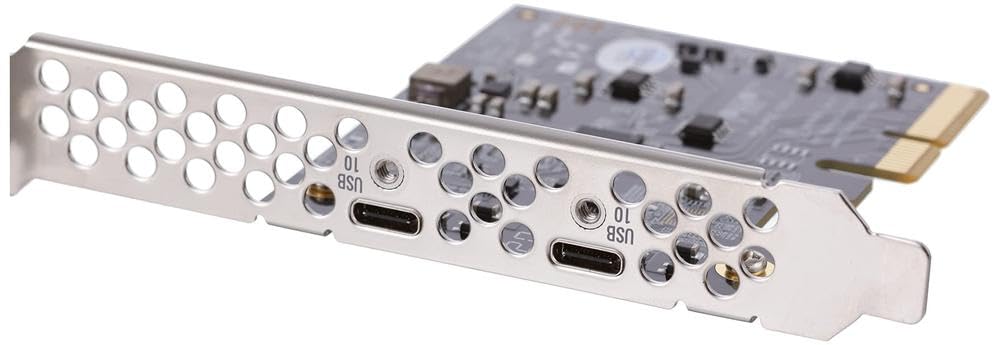 Sonnet Allegro USB-C 2 Port PCIe Card - Thunderbolt 3 Compatible for Mac & PC - Silver/Green (USB3C-2PM-E) - Perfect for External Storage & High-Speed Data Transfer