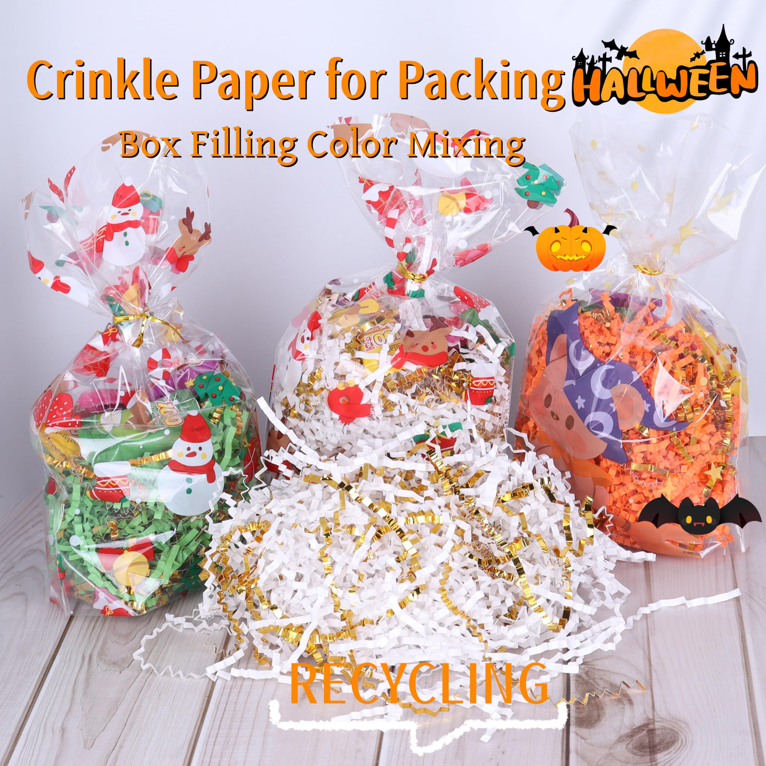 Premium Crinkle Cut Paper Shred - 1LB Gift Box Filler for Easter Baskets, Wrapping & Packaging | Decorative Shredded Paper in Black & Silver Mix | Perfect for Gift Baskets, Party Decor & Shipping Protection