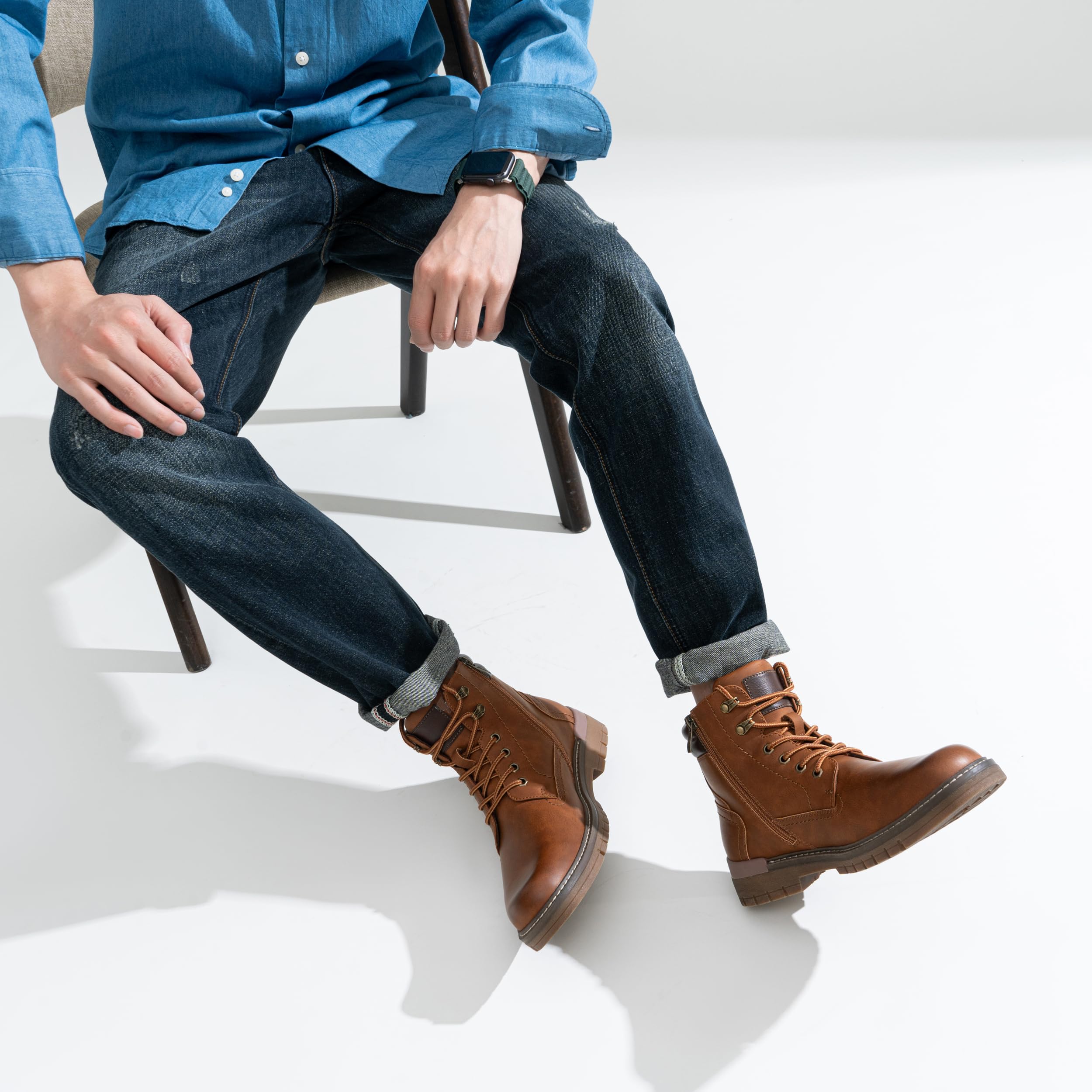 Men's Casual Hiking Boots with Zipper - Stylish Chukka Boots for Outdoor & Daily Wear