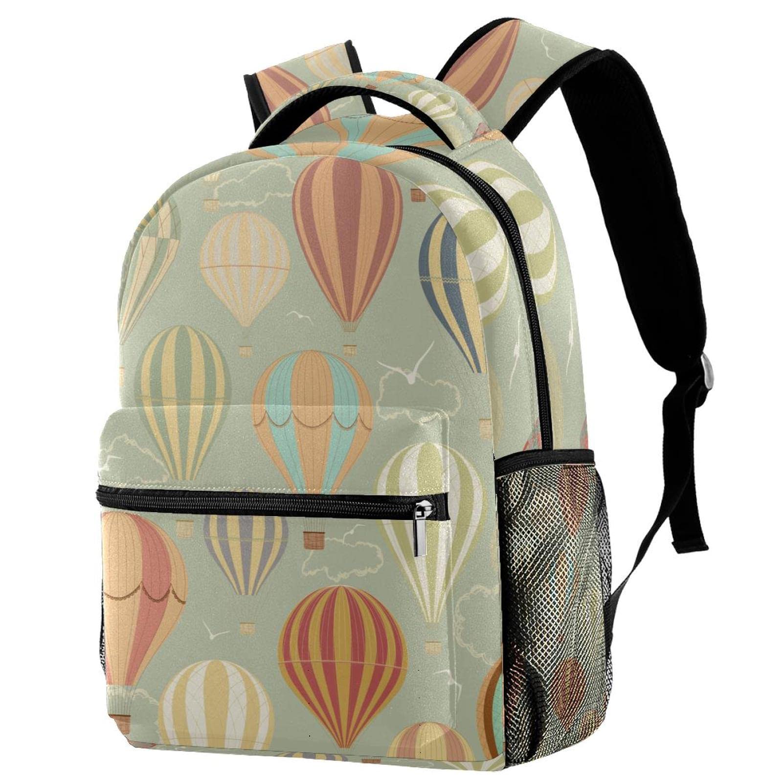 Vintage Hot Air Balloon Backpack for Boys & Girls - Durable School Backpack for Kids, Travel & Outdoor Adventures | Perfect for School, Hiking & Daily Use
