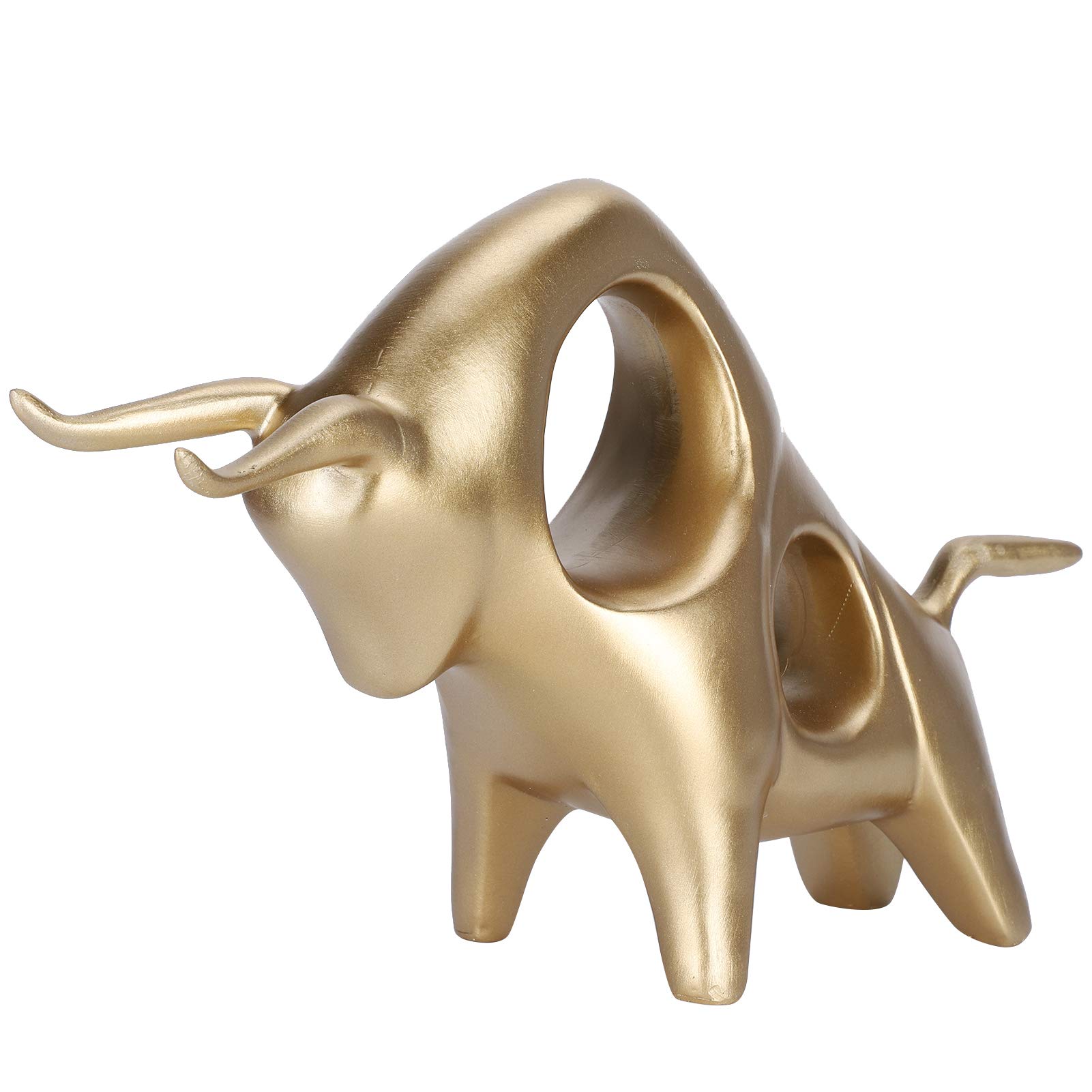 SoarUp Abstract Bull Sculpture - Modern Hollow Design Metal Art Statue for Home Office Decor, Living Room, Bookshelf & Gift Ideas
